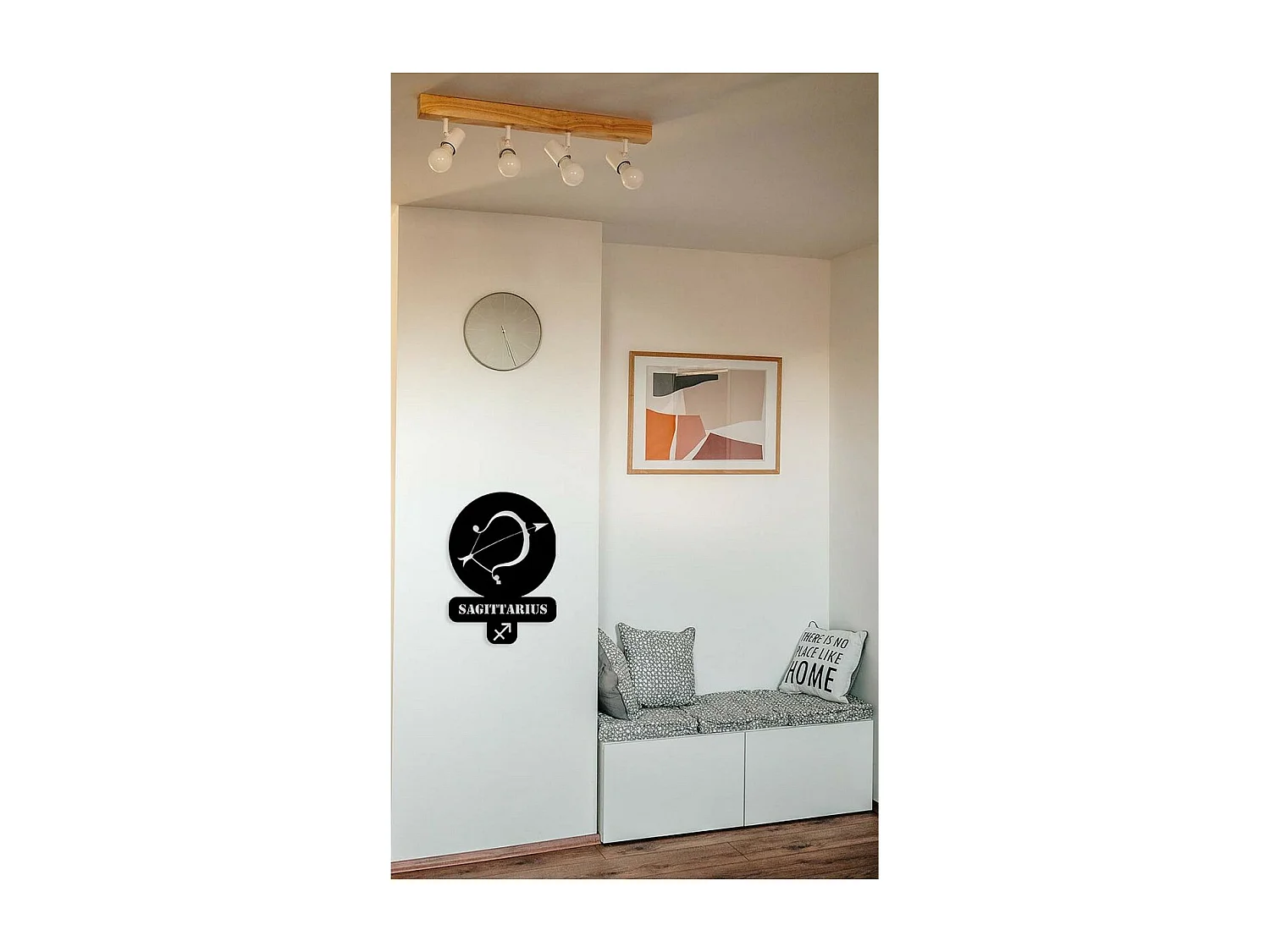 Metalen Decoratie Boogschutter Horoscoop 3, Zwart, 36x0,15x50 cm, EPIKASA