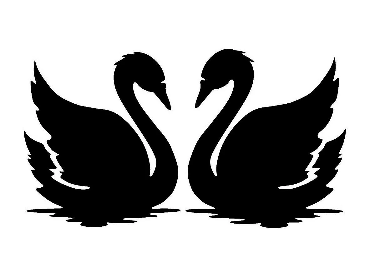 Décoration en Métal Cygne 2, Noir, 80x0,15x42 cm, EPIKASA