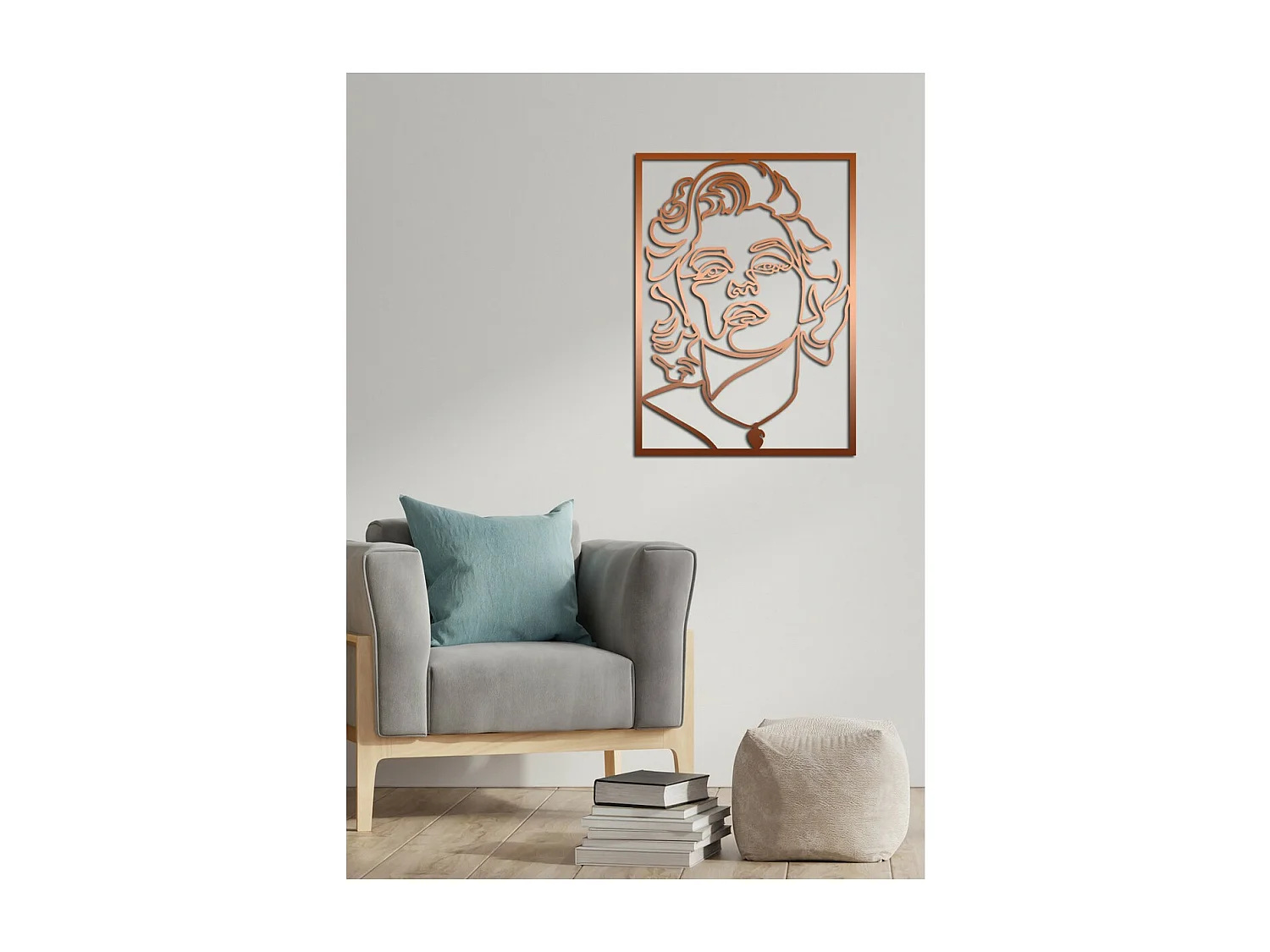 Décoration en Métal Marilin Monroe 2, Cuivre, 50x0,15x69 cm, EPIKASA