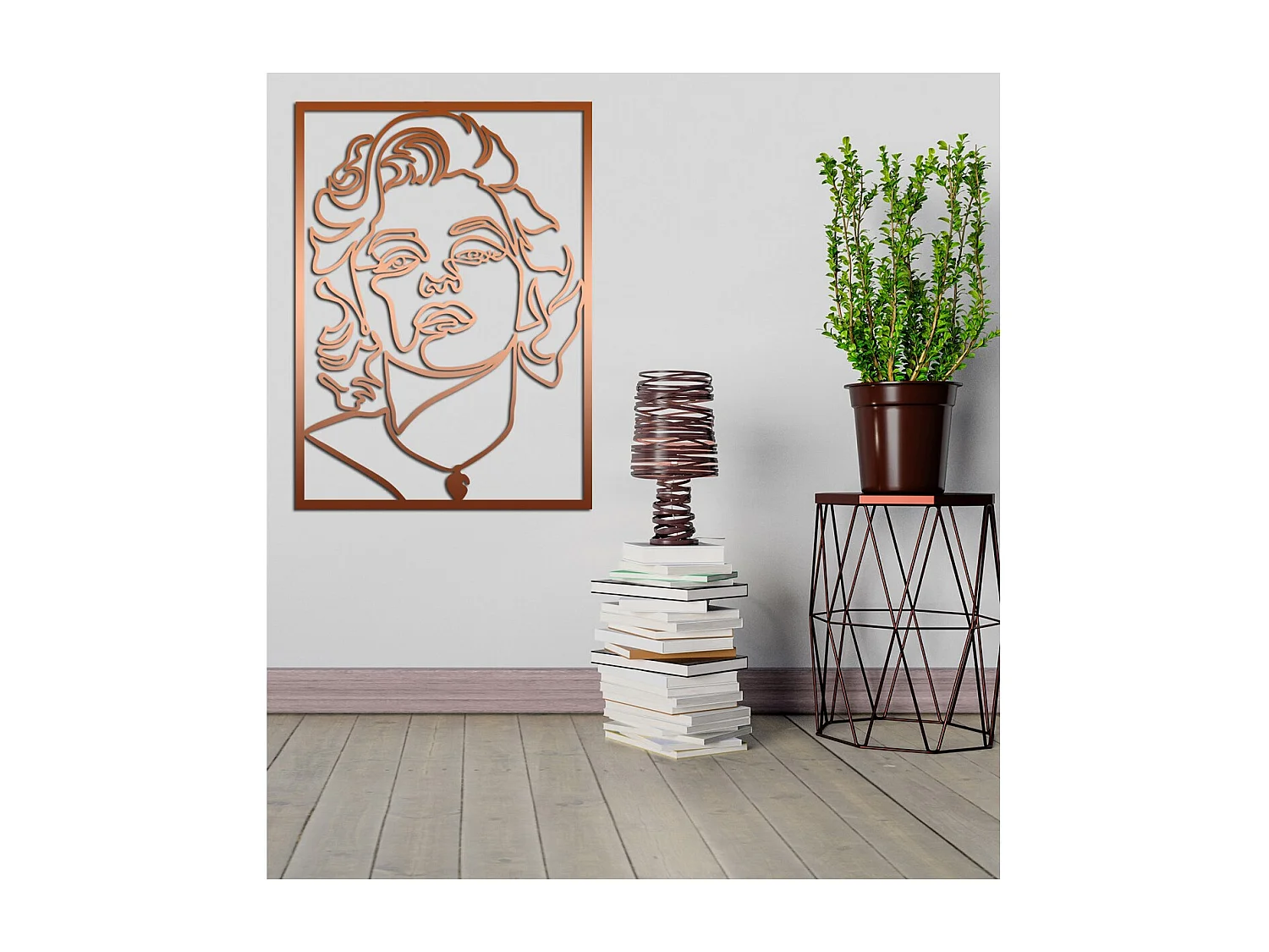 Décoration en Métal Marilin Monroe 2, Cuivre, 50x0,15x69 cm, EPIKASA