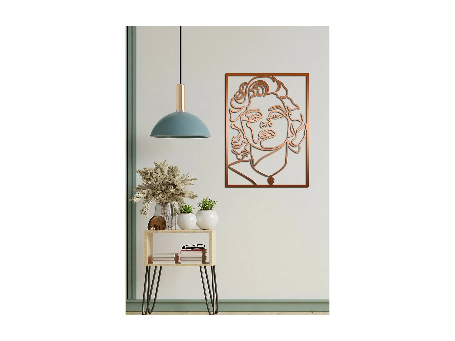 Décoration en Métal Marilin Monroe 2, Cuivre, 50x0,15x69 cm, EPIKASA