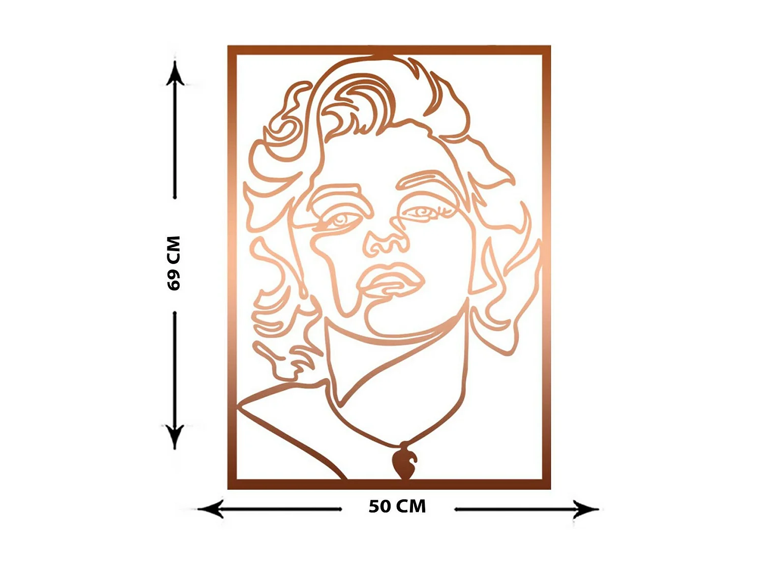 Décoration en Métal Marilin Monroe 2, Cuivre, 50x0,15x69 cm, EPIKASA