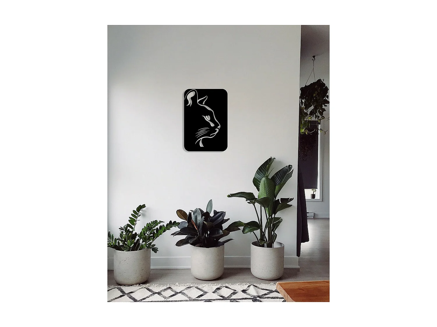 Metalen Decoratie Kat 116, Zwart, 40x0,15x58 cm, EPIKASA