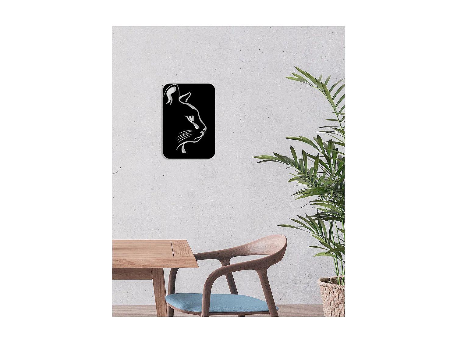 Metalen Decoratie Kat 116, Zwart, 40x0,15x58 cm, EPIKASA