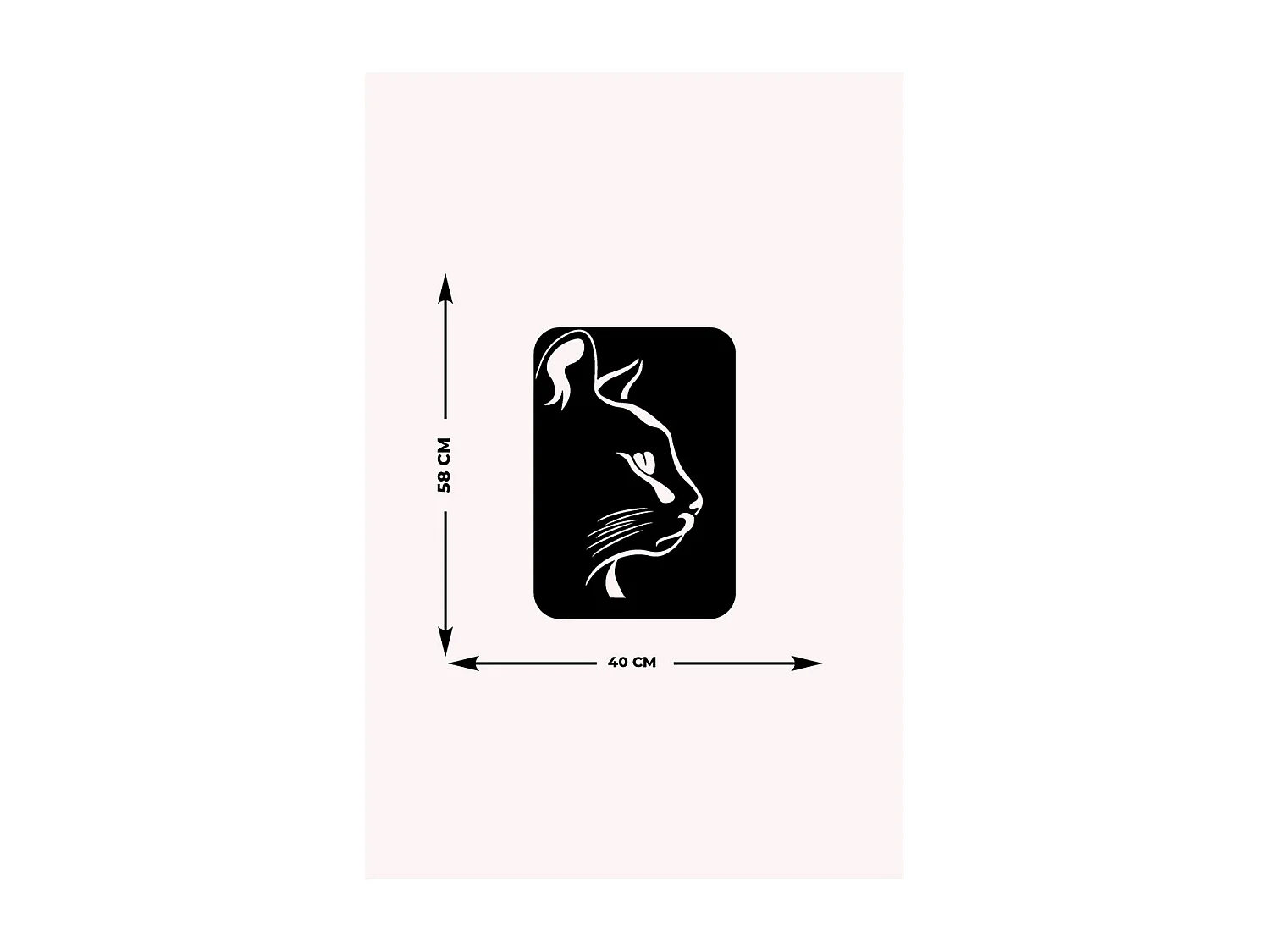 Metalen Decoratie Kat 116, Zwart, 40x0,15x58 cm, EPIKASA