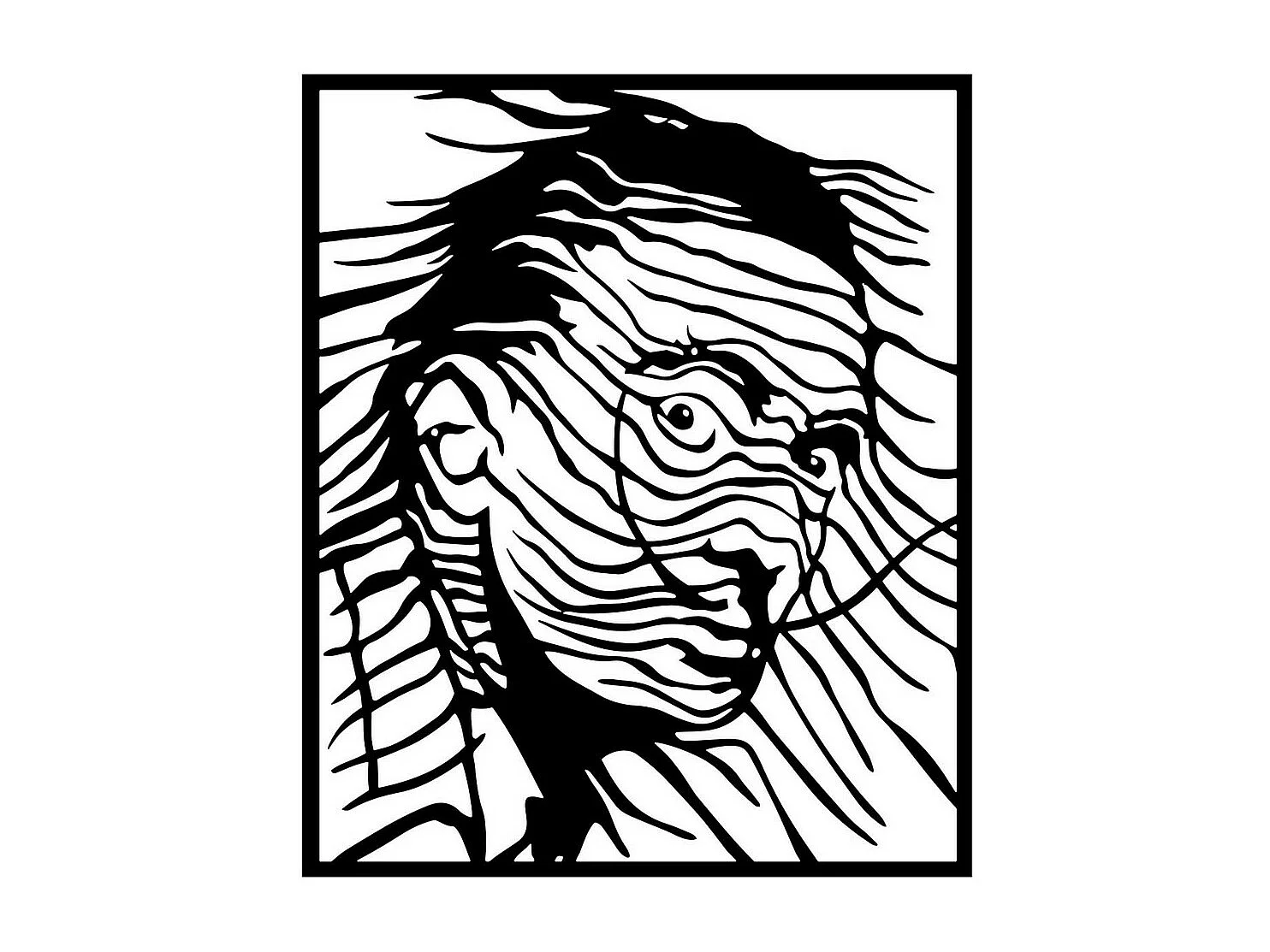 Décoration en Métal Salvador Dali 1, Noir, 50x0,15x60 cm, EPIKASA