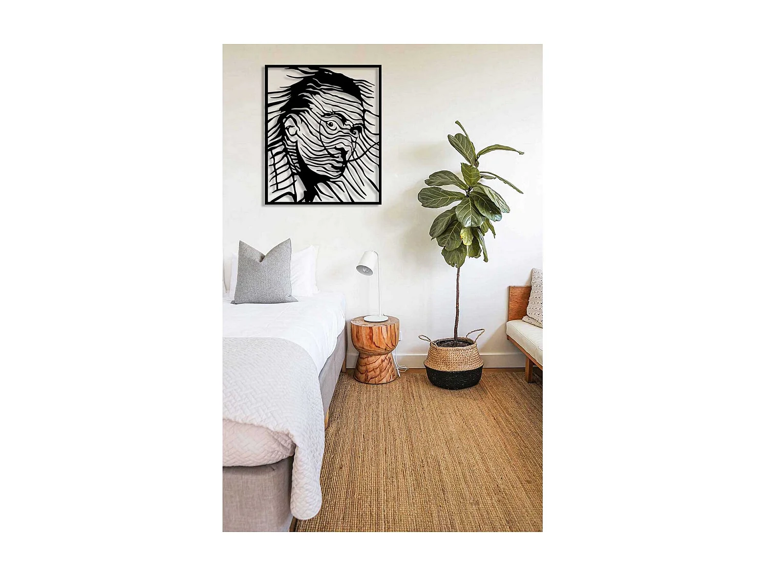 Décoration en Métal Salvador Dali 1, Noir, 50x0,15x60 cm, EPIKASA