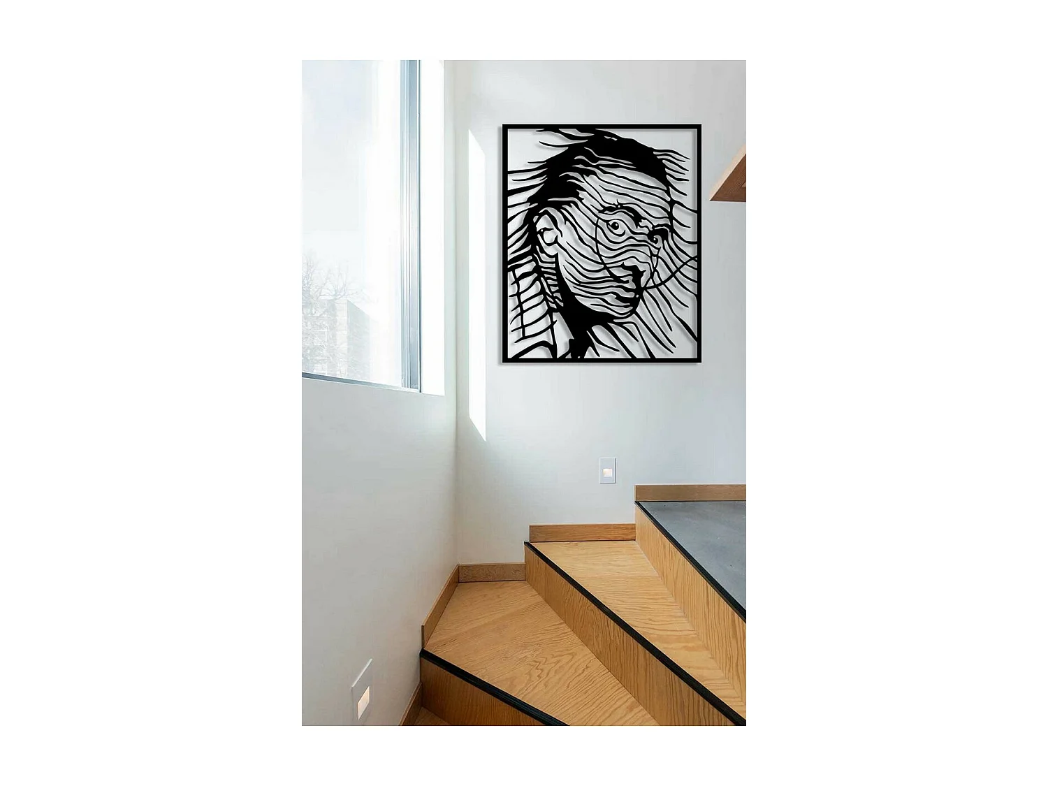 Décoration en Métal Salvador Dali 1, Noir, 50x0,15x60 cm, EPIKASA