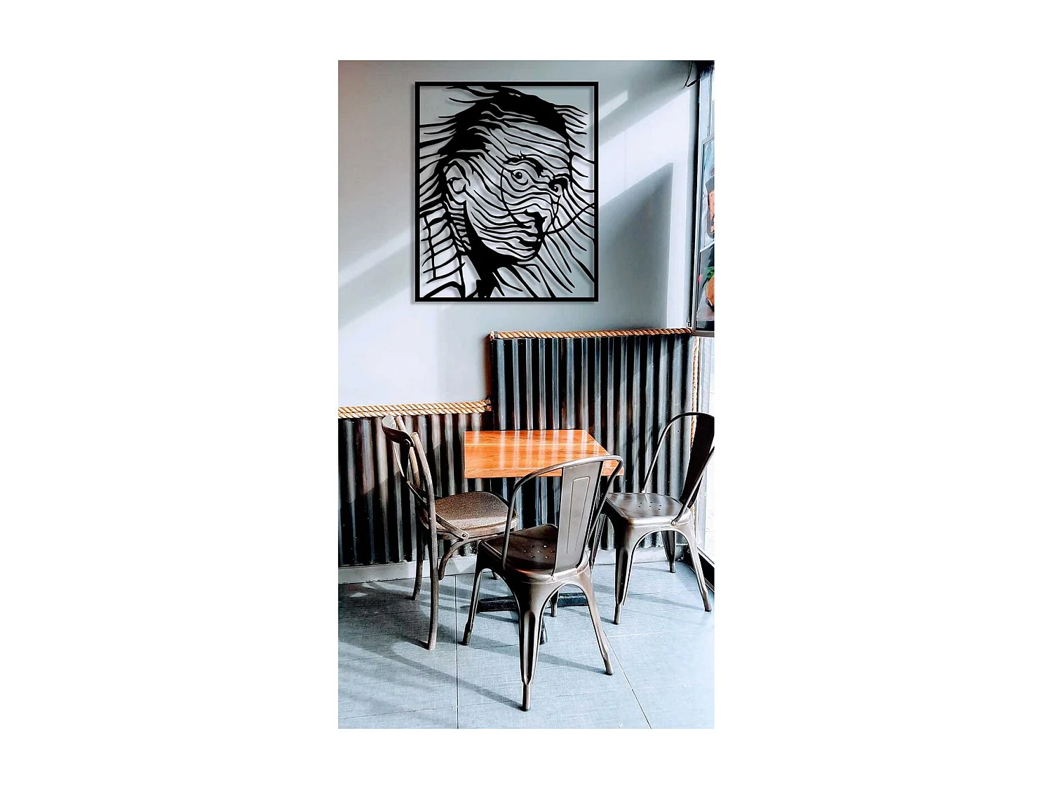 Décoration en Métal Salvador Dali 1, Noir, 50x0,15x60 cm, EPIKASA