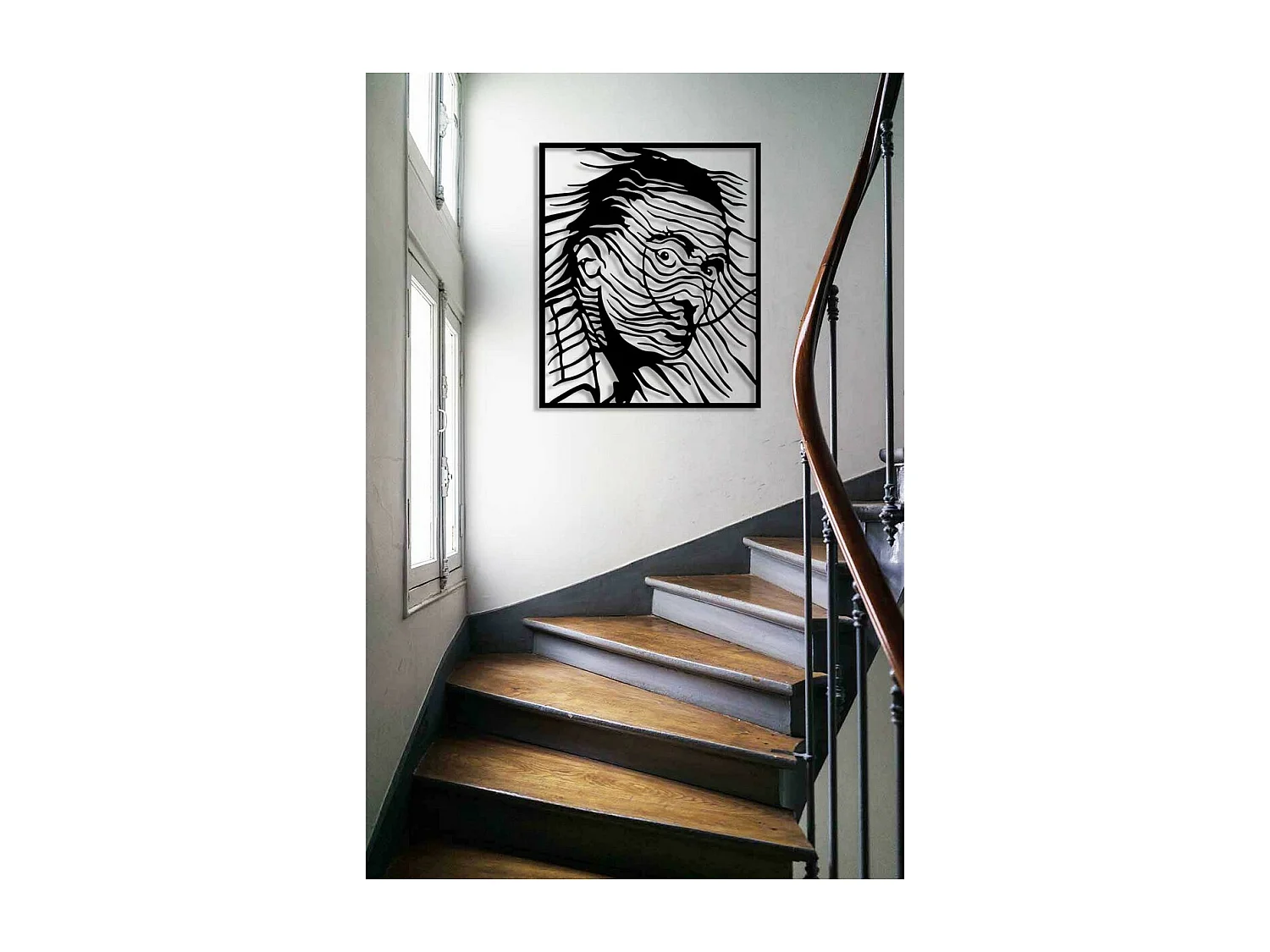 Décoration en Métal Salvador Dali 1, Noir, 50x0,15x60 cm, EPIKASA