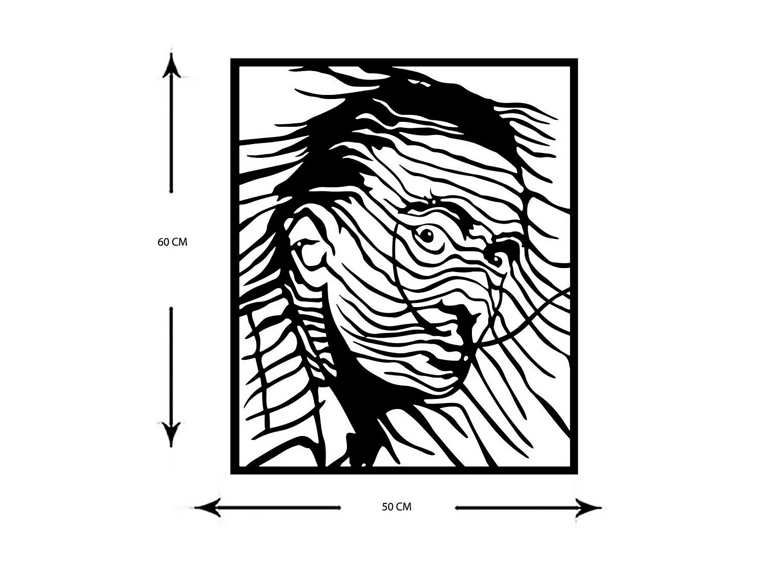 Décoration en Métal Salvador Dali 1, Noir, 50x0,15x60 cm, EPIKASA