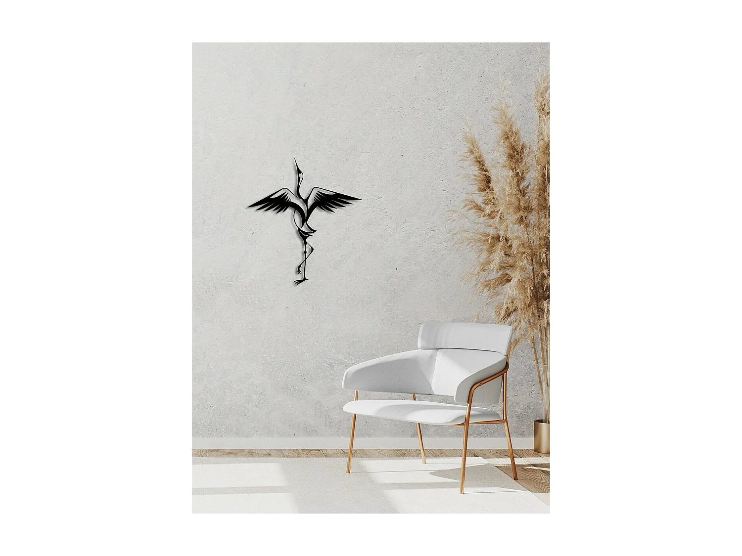 Décoration en Métal Oiseaux 14, Noir, 45x0,15x50 cm, EPIKASA