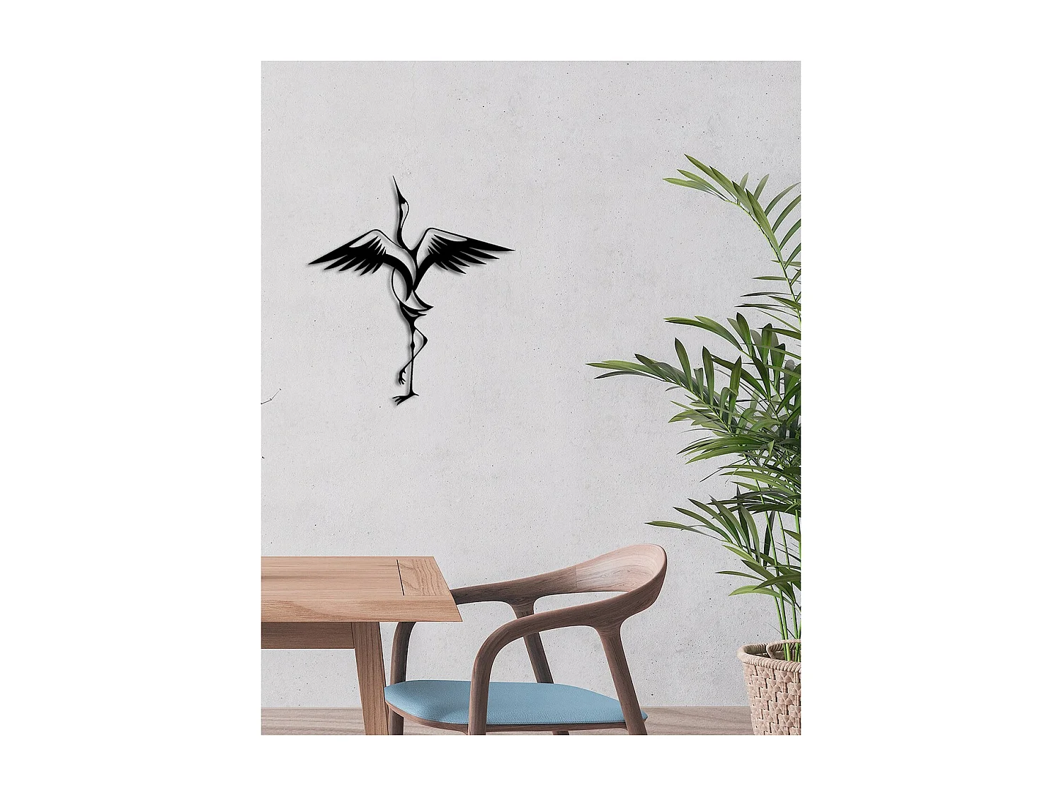 Décoration en Métal Oiseaux 14, Noir, 45x0,15x50 cm, EPIKASA