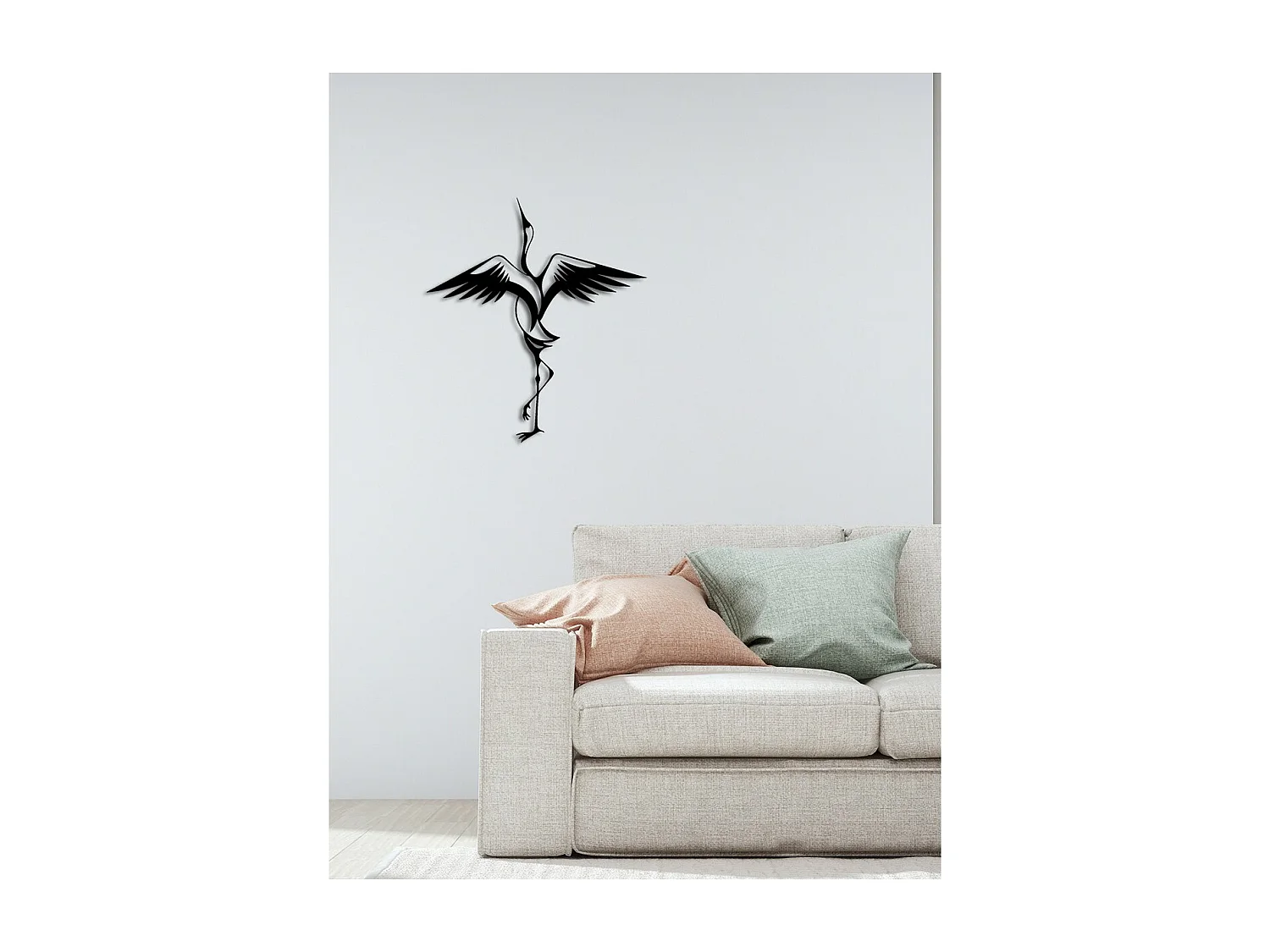 Décoration en Métal Oiseaux 14, Noir, 45x0,15x50 cm, EPIKASA