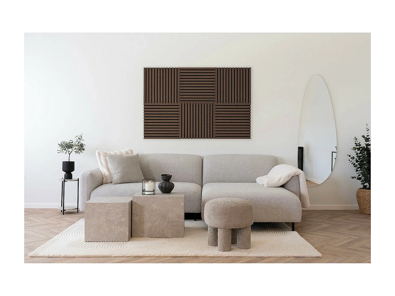 Panneau Acoustique Moody 1, Marron, 52x2,2x52 cm, Seven Design