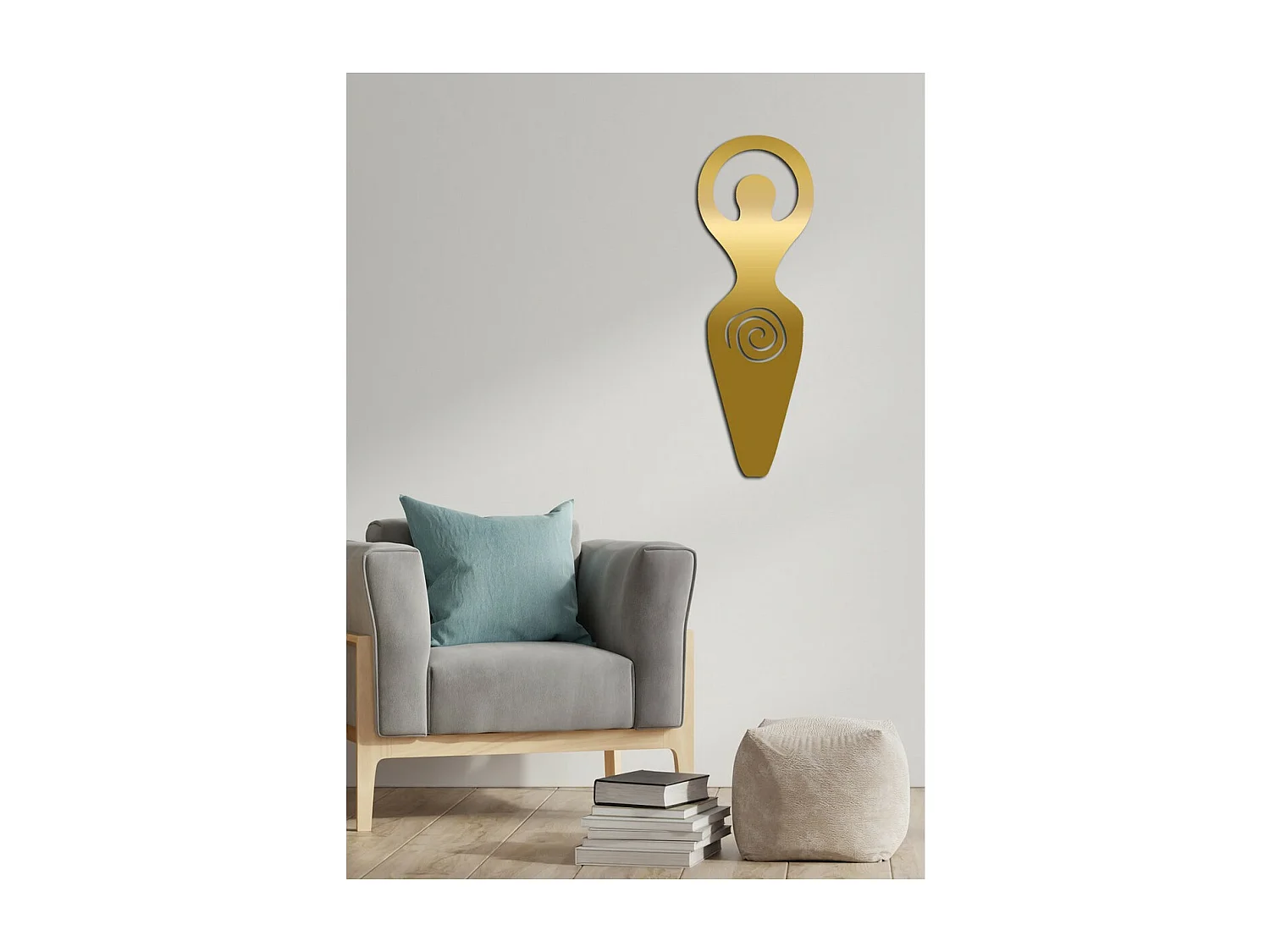 Metalen Decoratie Vruchtbaarheid 3, Goud, 30x0,15x88 cm, EPIKASA