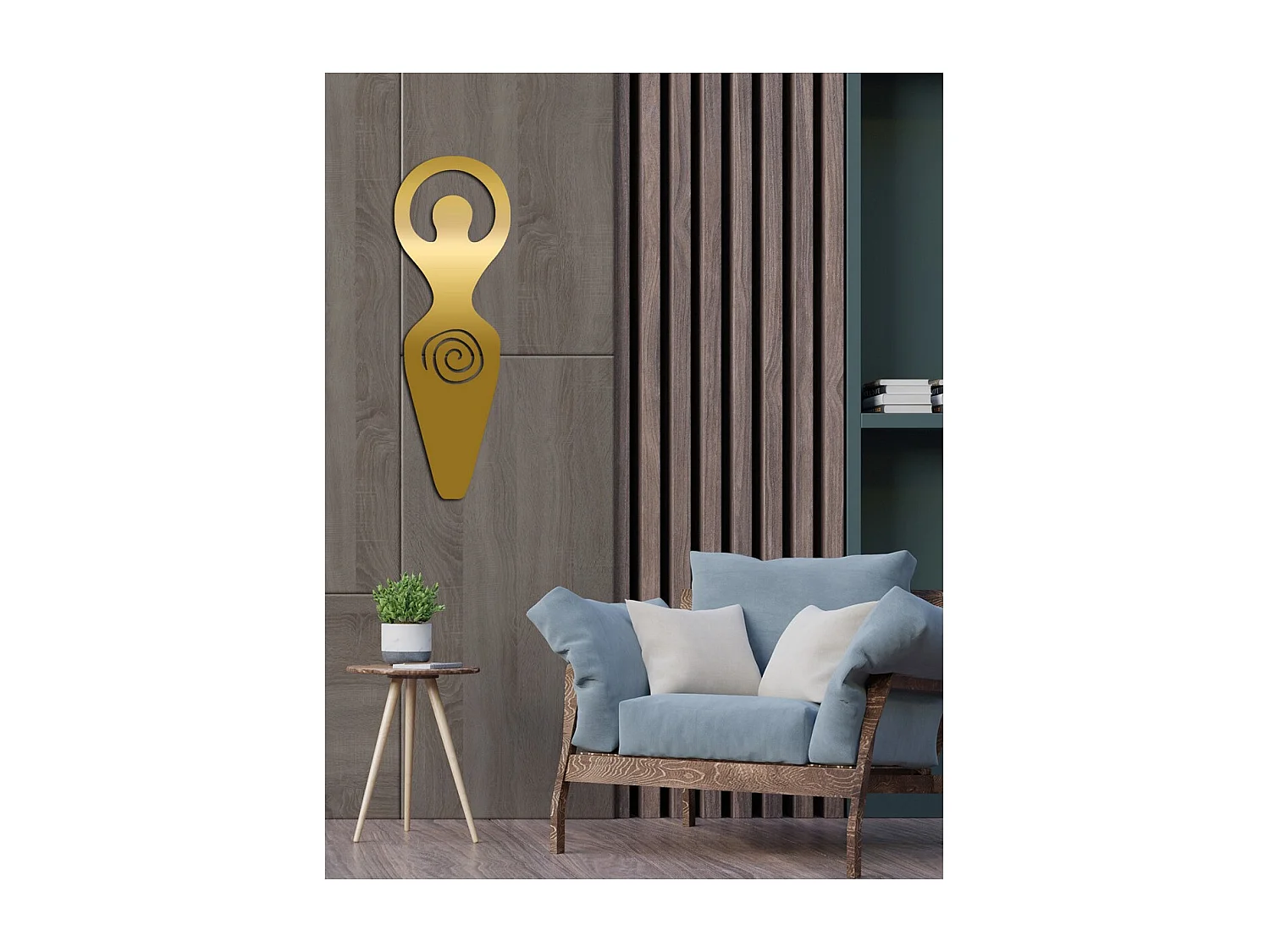 Metalen Decoratie Vruchtbaarheid 3, Goud, 30x0,15x88 cm, EPIKASA