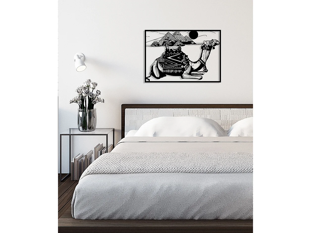 Decorazione in Metallo Cammello, Nero, 90x0,15x62 cm, EPIKASA