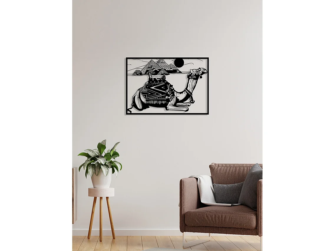 Decorazione in Metallo Cammello, Nero, 90x0,15x62 cm, EPIKASA