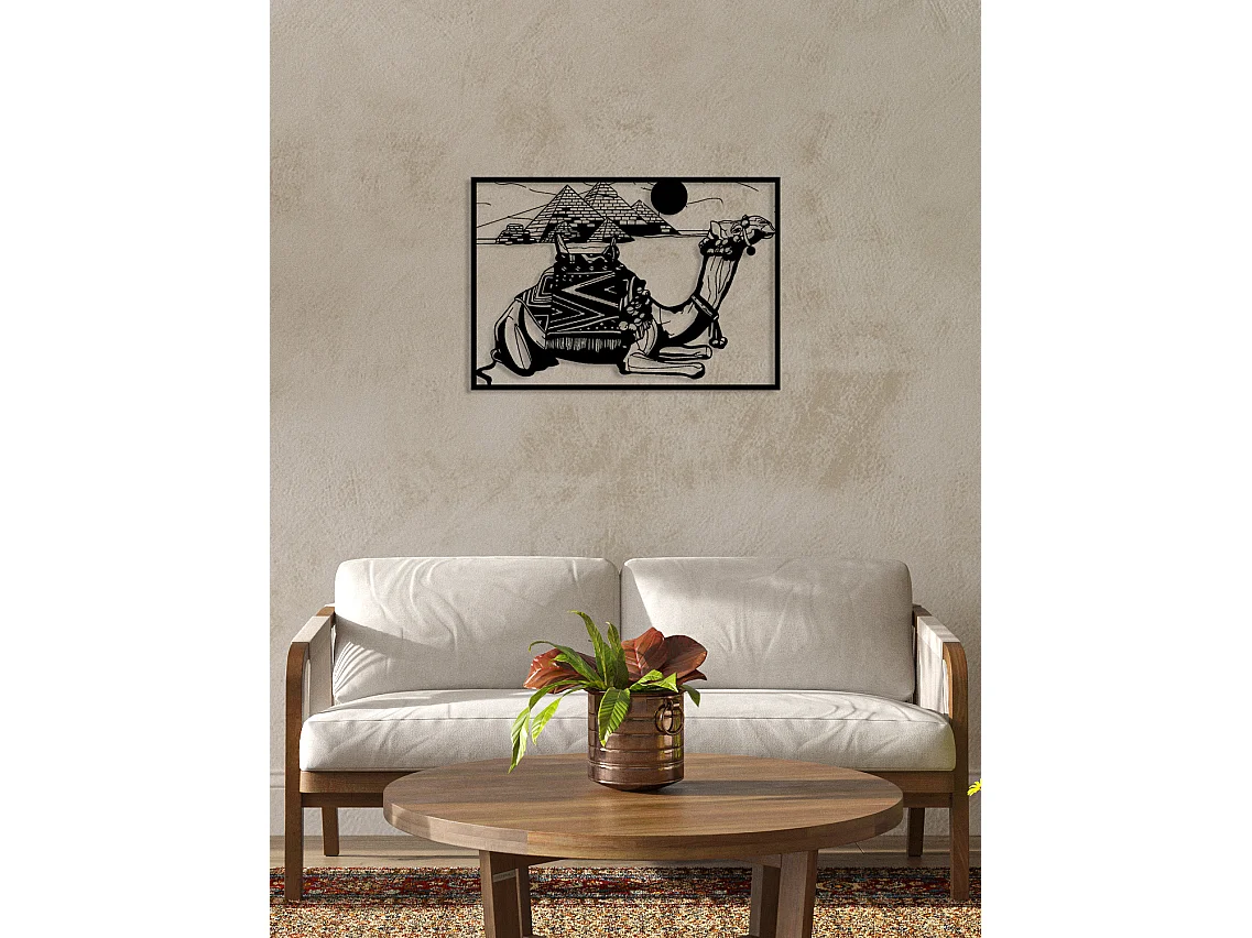 Decorazione in Metallo Cammello, Nero, 90x0,15x62 cm, EPIKASA