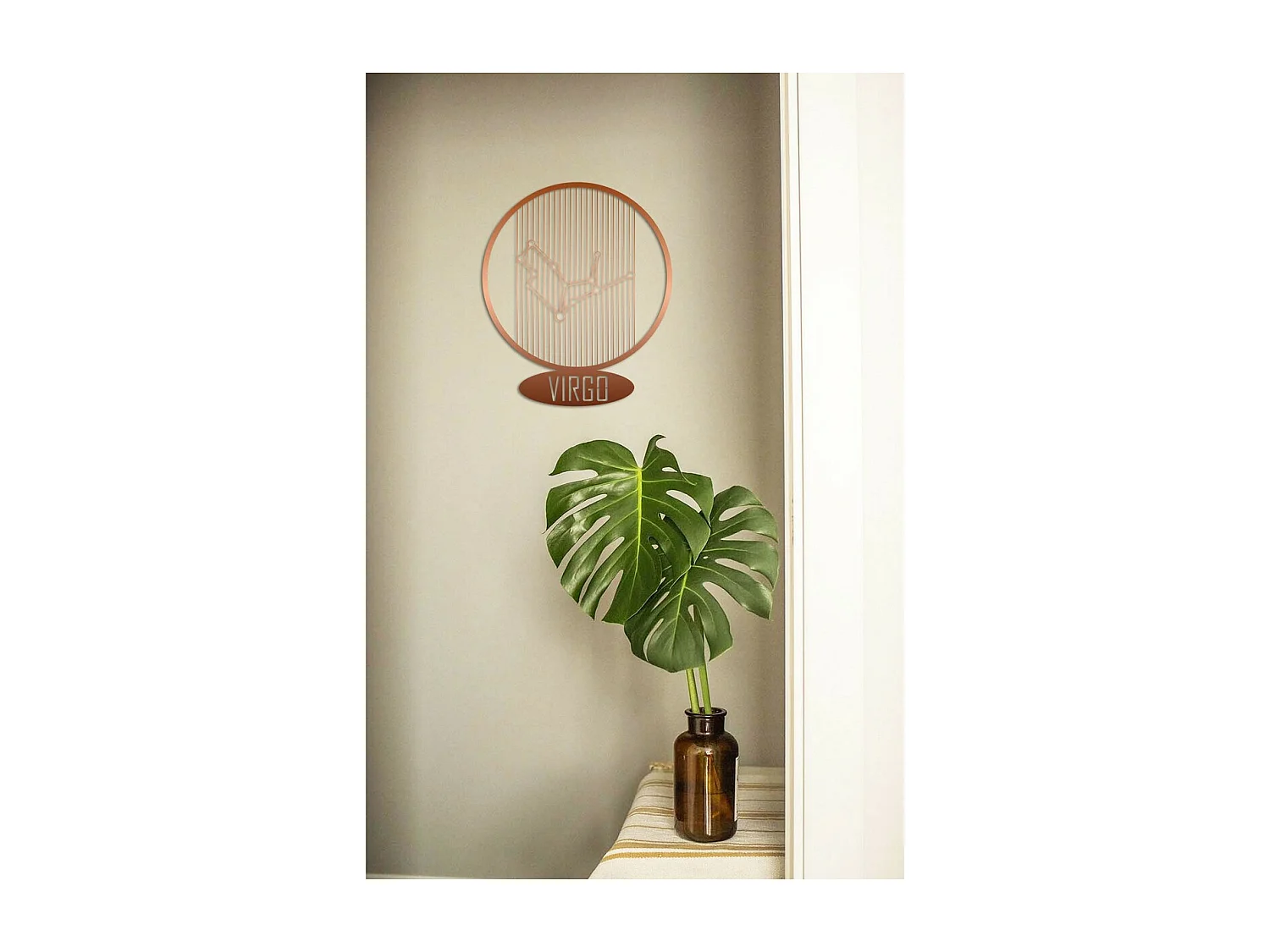 Dekoracja Metalowa Horoskop Panny 7, Miedź, 38x0,15x45 cm, EPIKASA