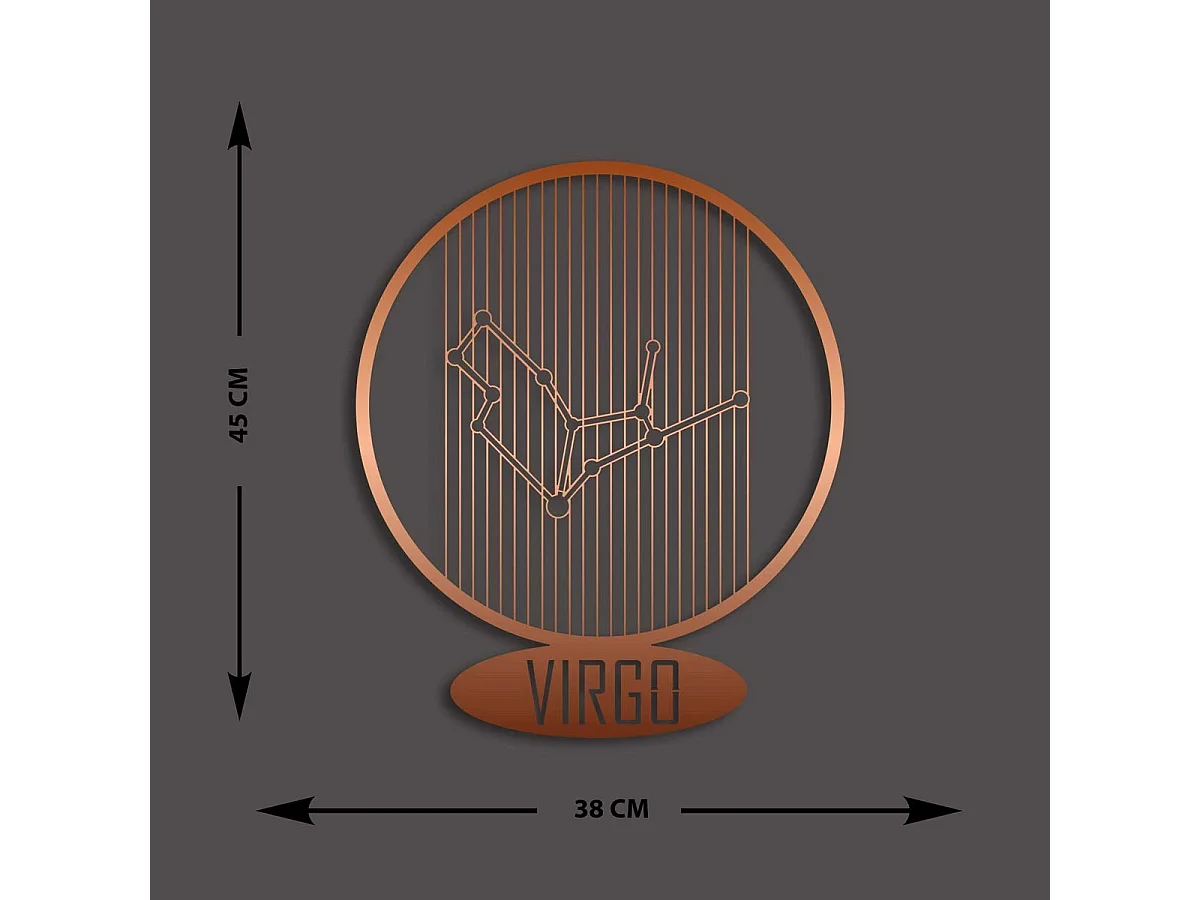 Dekoracja Metalowa Horoskop Panny 7, Miedź, 38x0,15x45 cm, EPIKASA