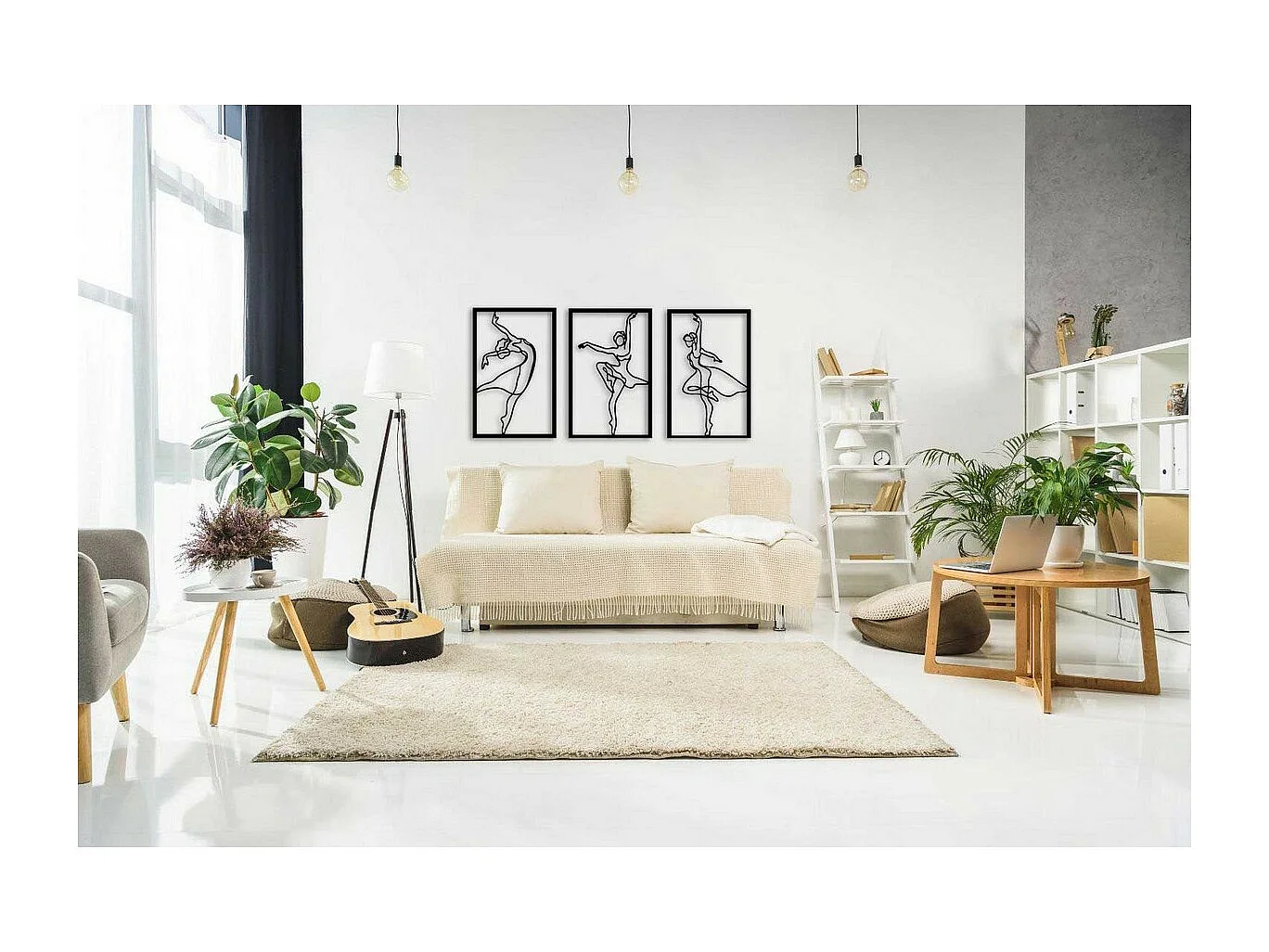 Décoration en Métal Danse, Noir, 120x0,15x62 cm, EPIKASA