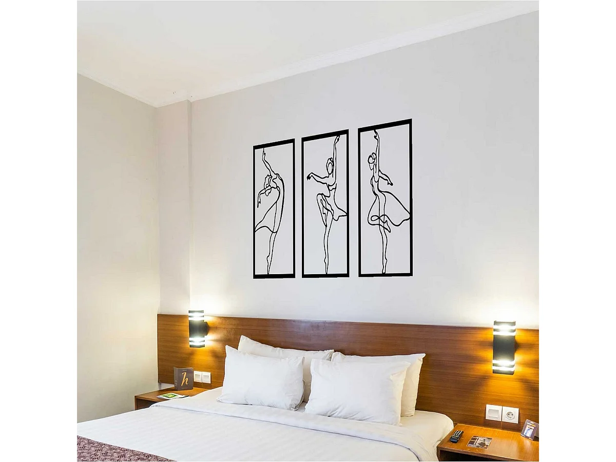 Décoration en Métal Danse, Noir, 120x0,15x62 cm, EPIKASA