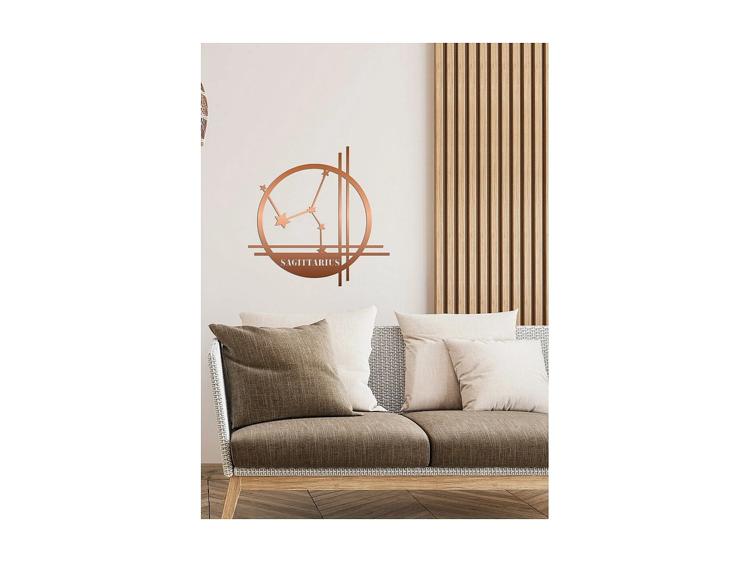 Décoration en Métal Horoscope Sagittaire 10, Cuivre, 40x0,15x40 cm cm, EPIKASA