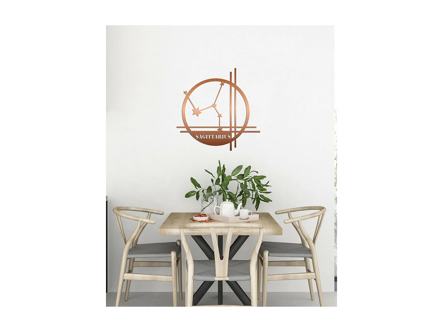 Décoration en Métal Horoscope Sagittaire 10, Cuivre, 40x0,15x40 cm cm, EPIKASA