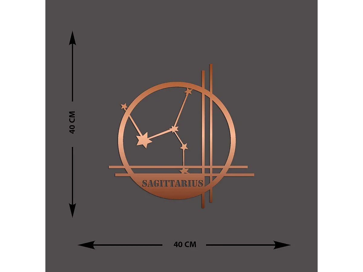 Décoration en Métal Horoscope Sagittaire 10, Cuivre, 40x0,15x40 cm cm, EPIKASA