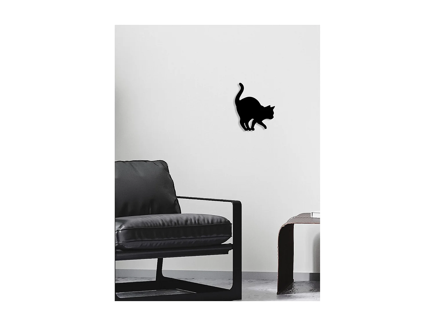 Decorazione in Metallo Gatto 98, Nero, 30x0,15x36 cm, EPIKASA