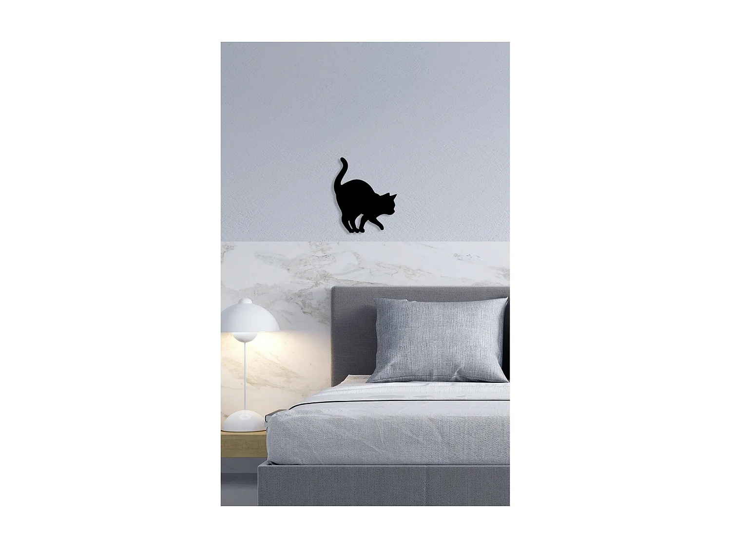 Decorazione in Metallo Gatto 98, Nero, 30x0,15x36 cm, EPIKASA