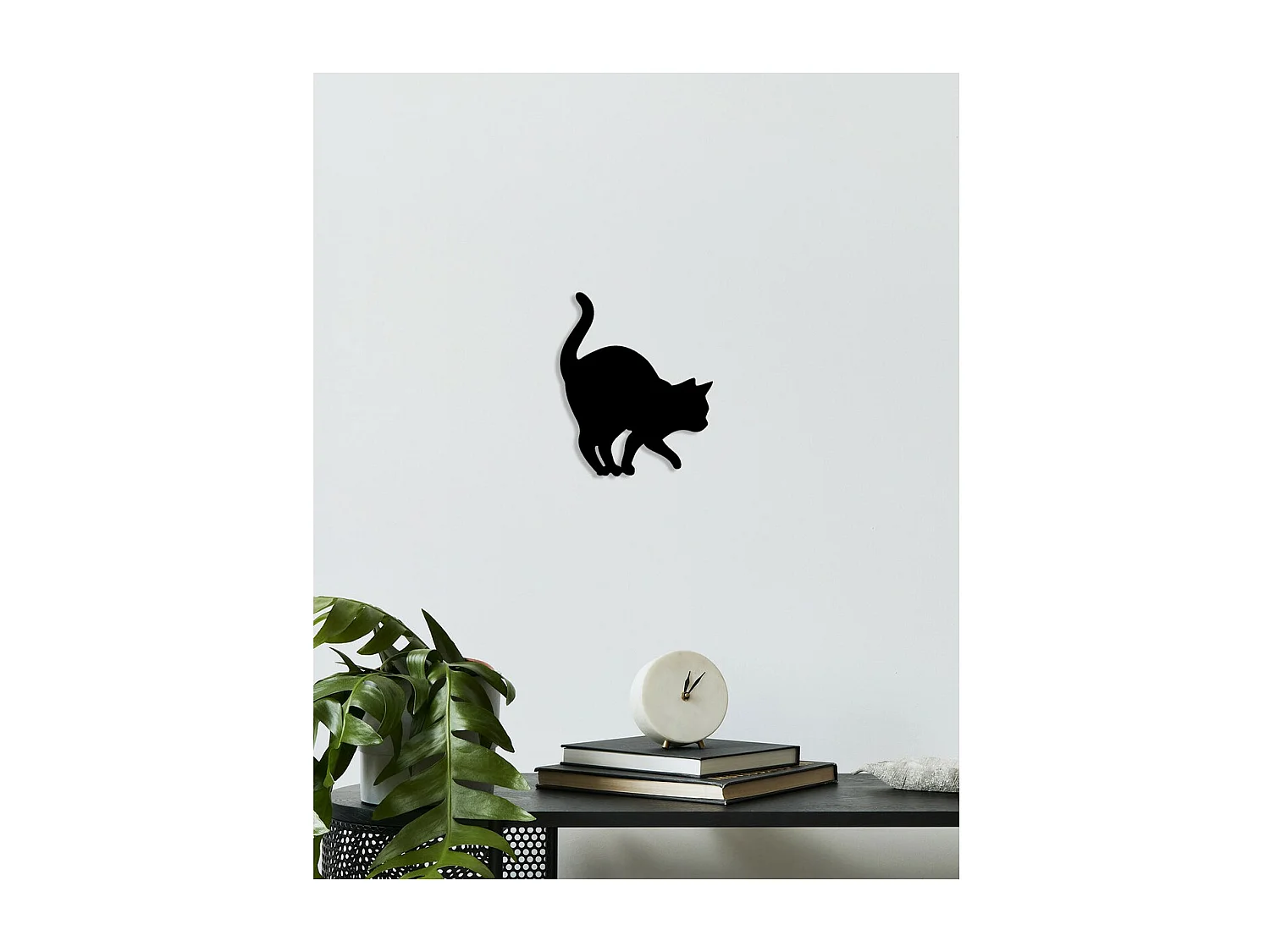 Decorazione in Metallo Gatto 98, Nero, 30x0,15x36 cm, EPIKASA