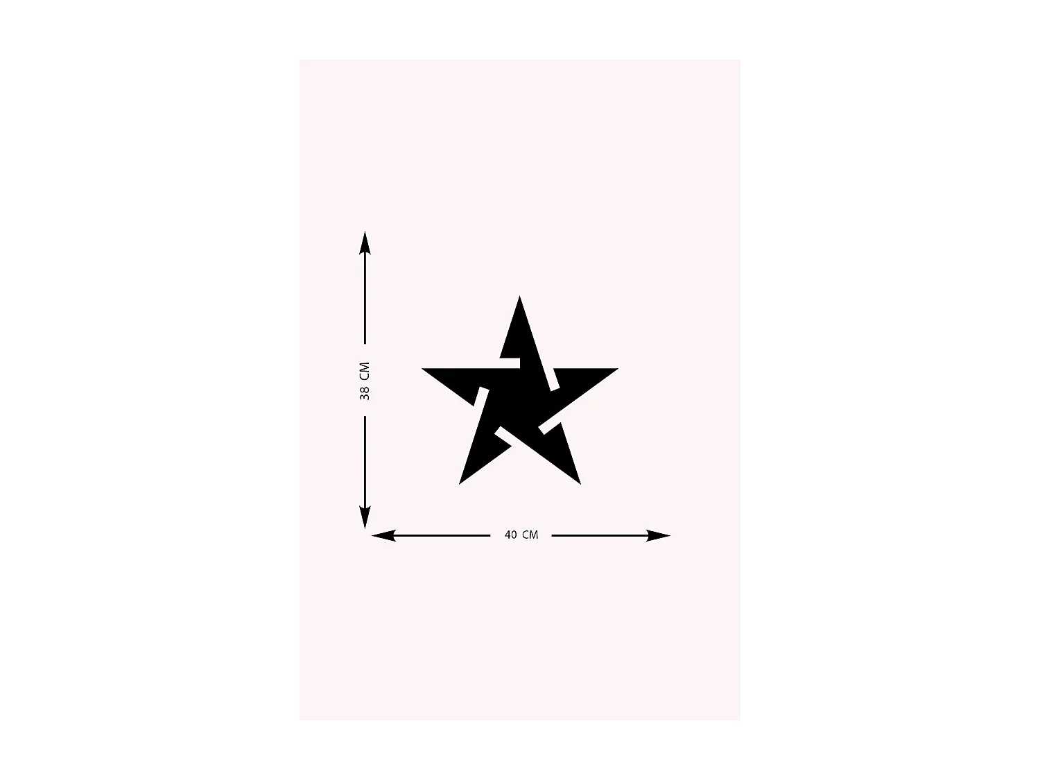 Decoração em Metal Stella, Preto, 40x0,15x38 cm, EPIKASA