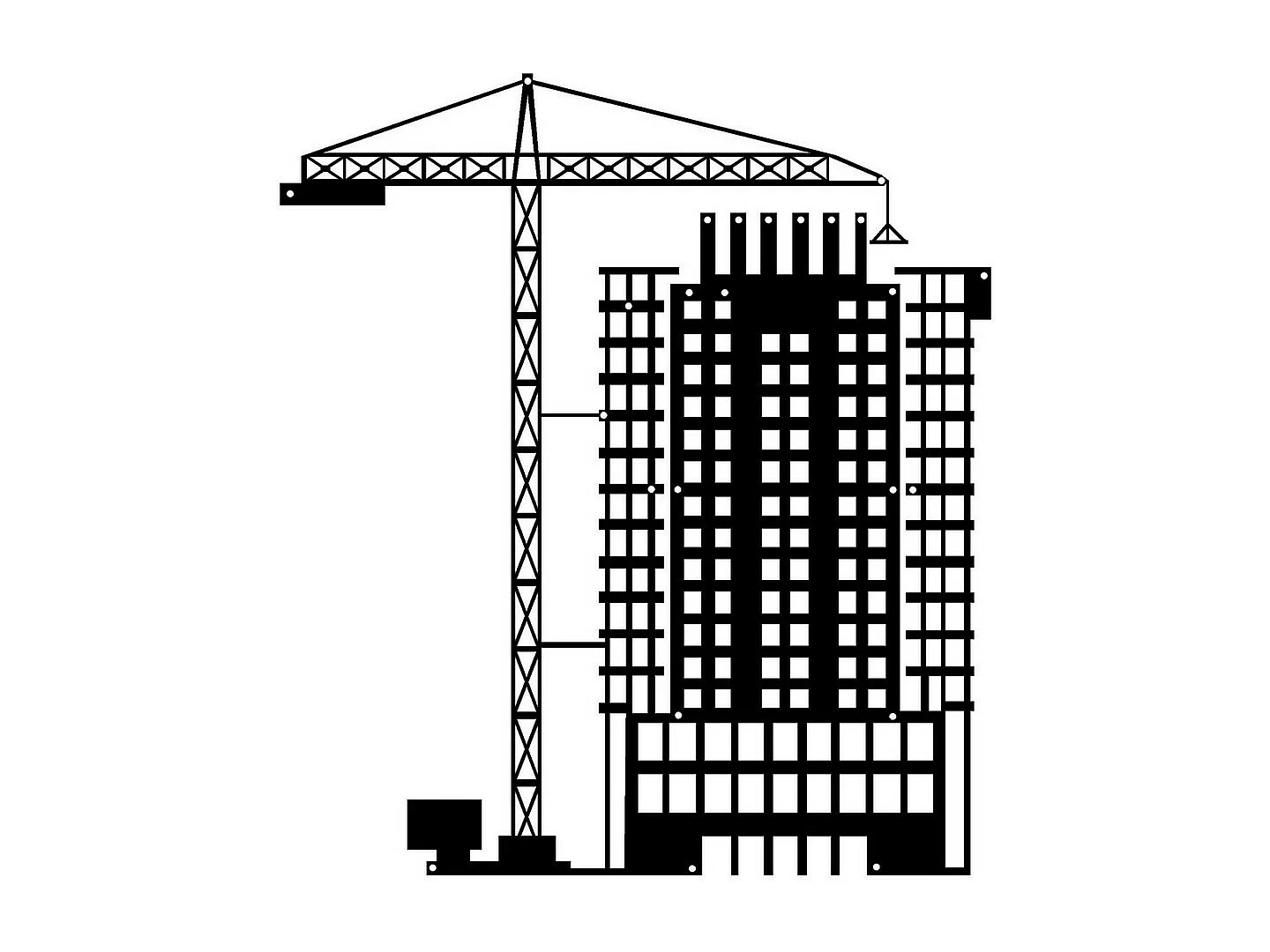 Décoration en Métal Constructions 2, Noir, 50x0,15x56 cm, EPIKASA