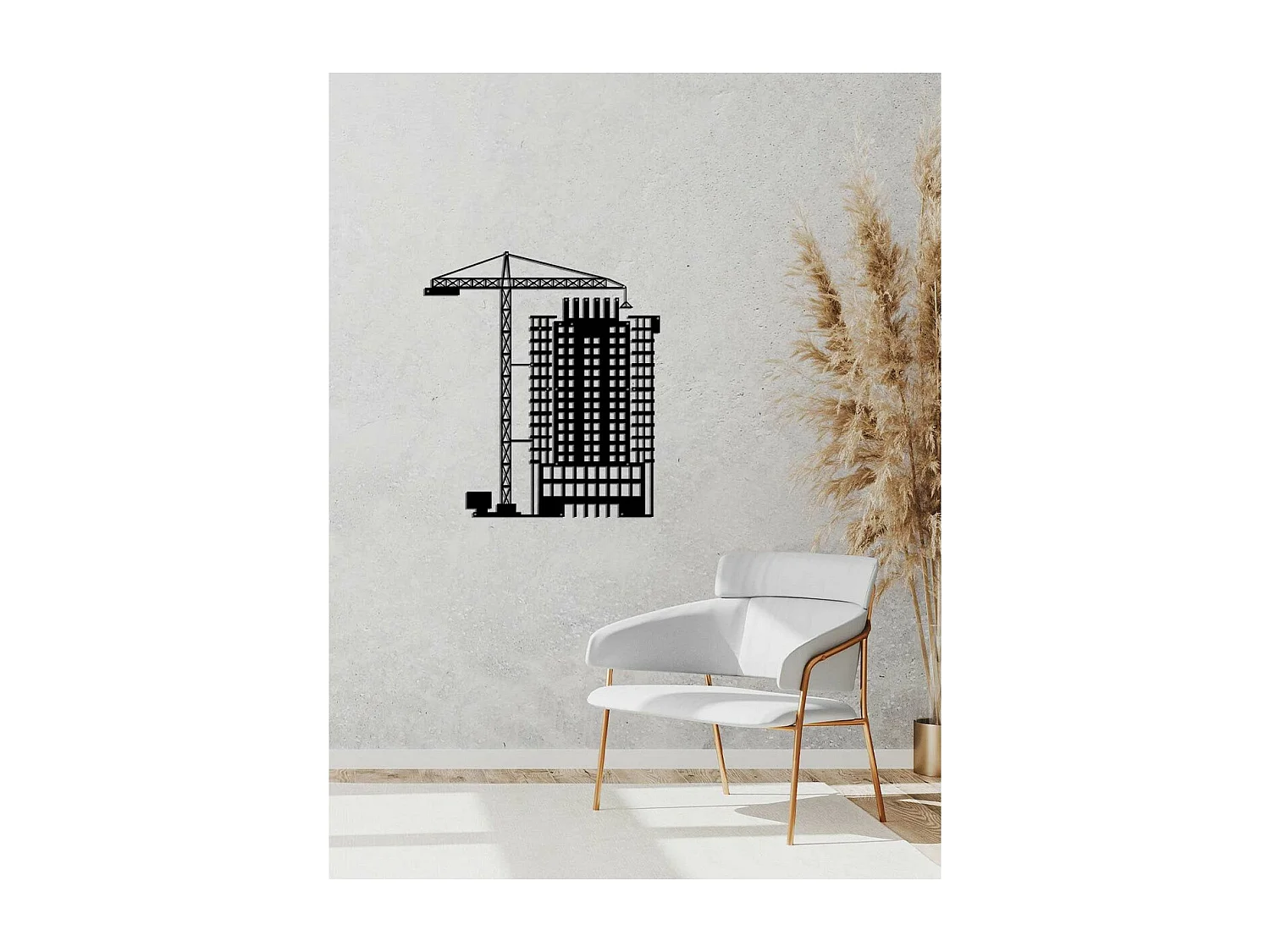 Décoration en Métal Constructions 2, Noir, 50x0,15x56 cm, EPIKASA