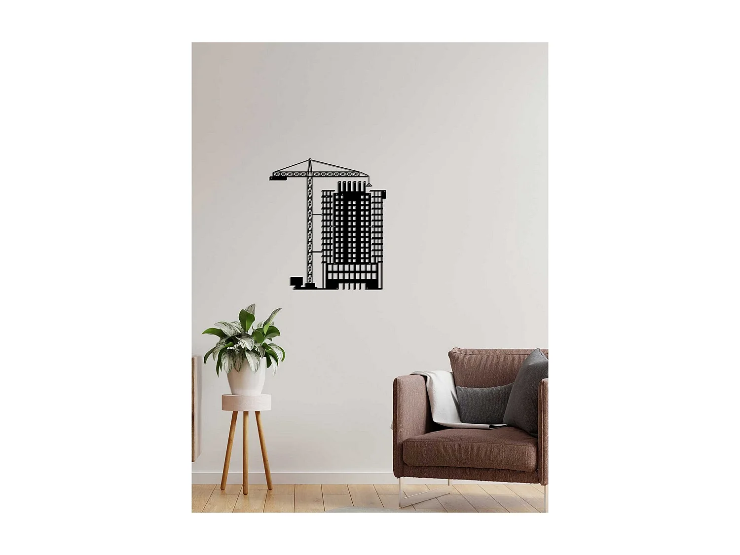 Décoration en Métal Constructions 2, Noir, 50x0,15x56 cm, EPIKASA