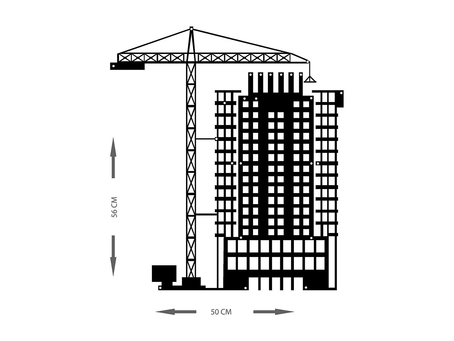 Décoration en Métal Constructions 2, Noir, 50x0,15x56 cm, EPIKASA