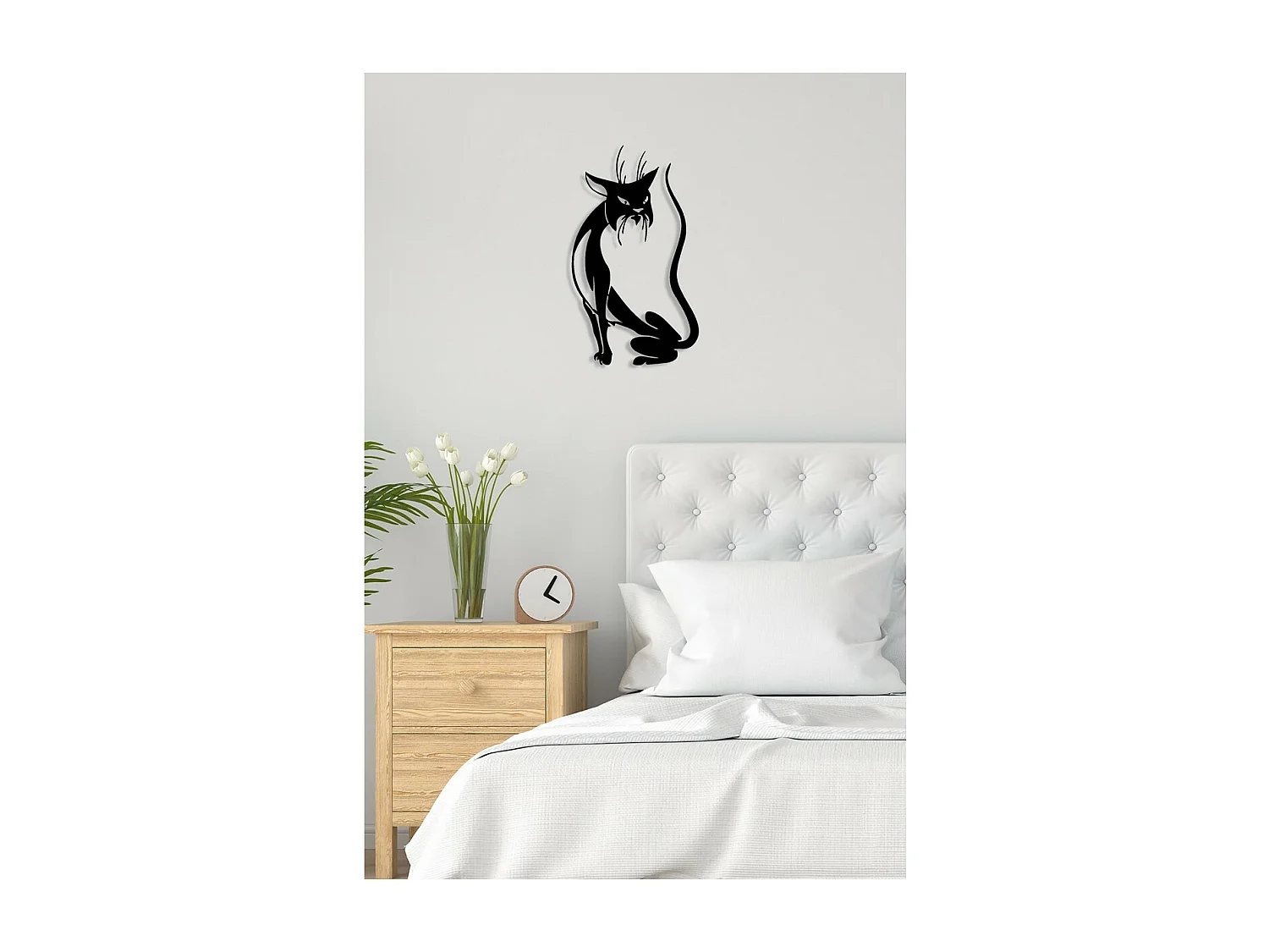 Dekoracja Metalowa Kot 148, Czarny, 35x0,15x60 cm, EPIKASA