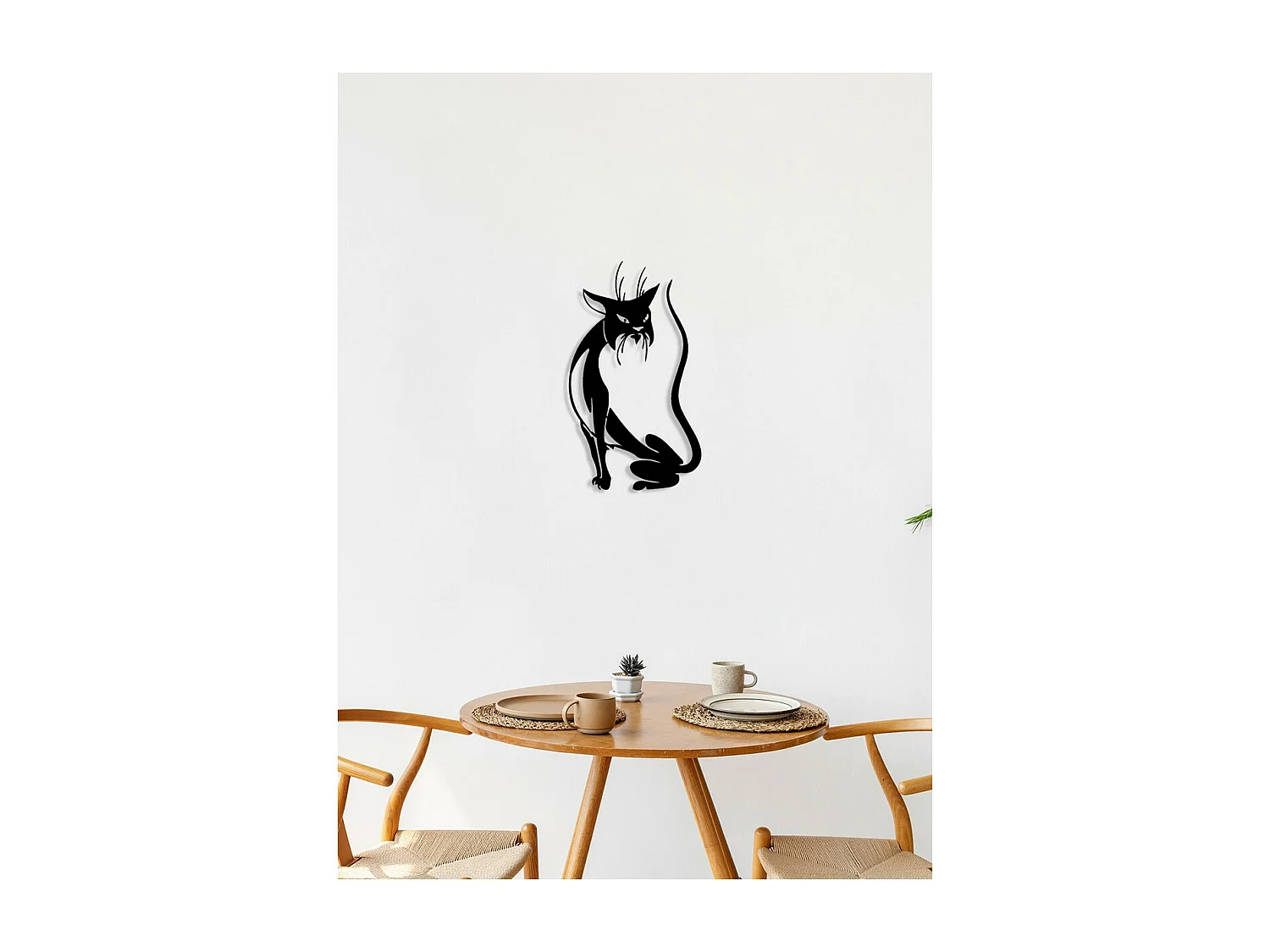 Dekoracja Metalowa Kot 148, Czarny, 35x0,15x60 cm, EPIKASA