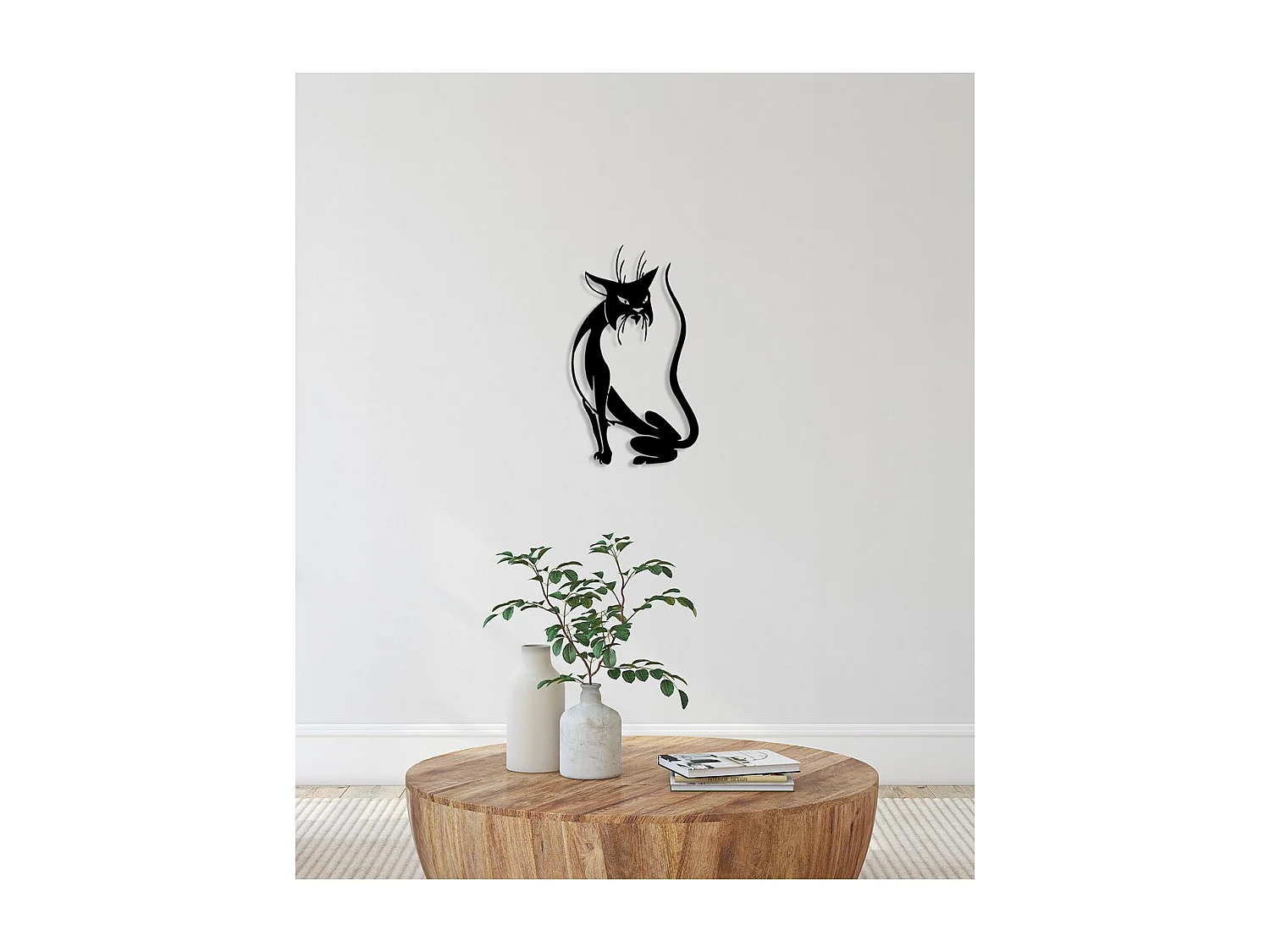 Dekoracja Metalowa Kot 148, Czarny, 35x0,15x60 cm, EPIKASA