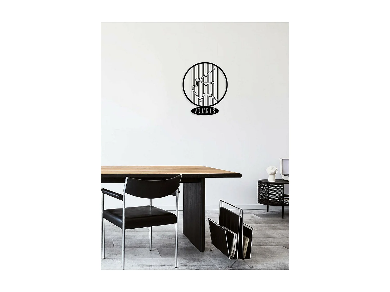 Dekoracja Metalowa Horoskop Wodnik 6, Czarny, 38x0,15x45 cm, EPIKASA