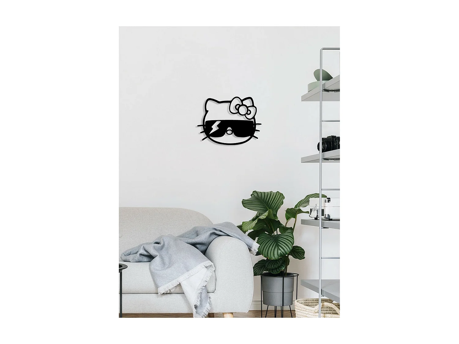 Décoration en Métal Chat 149, Noir, 45x0,15x34 cm, EPIKASA