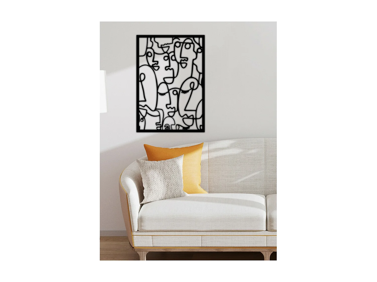 Metalen Decoratie Picasso, Zwart, 51x0,15x72 cm, EPIKASA
