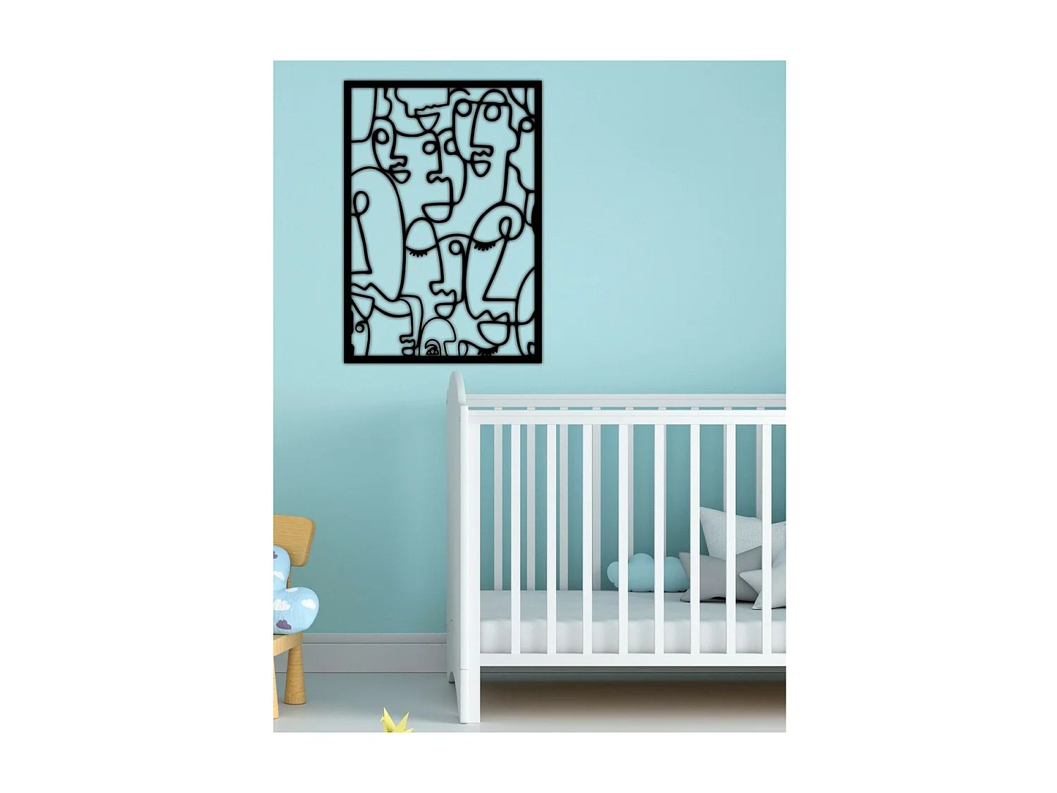 Metalen Decoratie Picasso, Zwart, 51x0,15x72 cm, EPIKASA