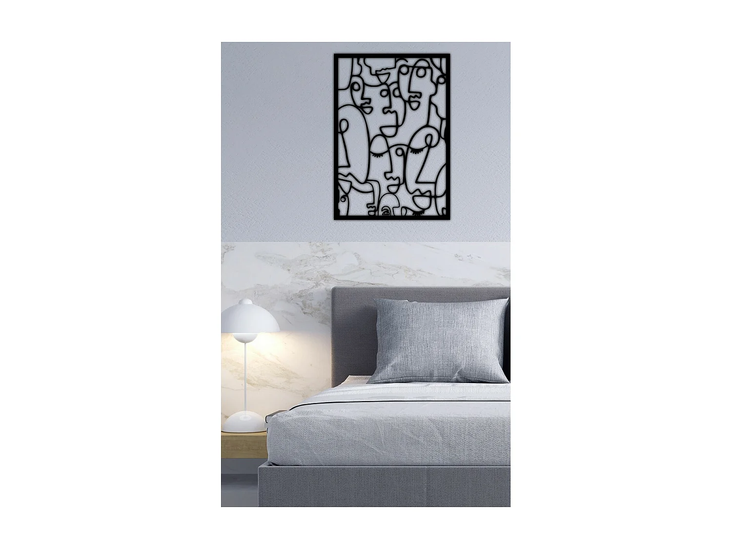Metalen Decoratie Picasso, Zwart, 51x0,15x72 cm, EPIKASA
