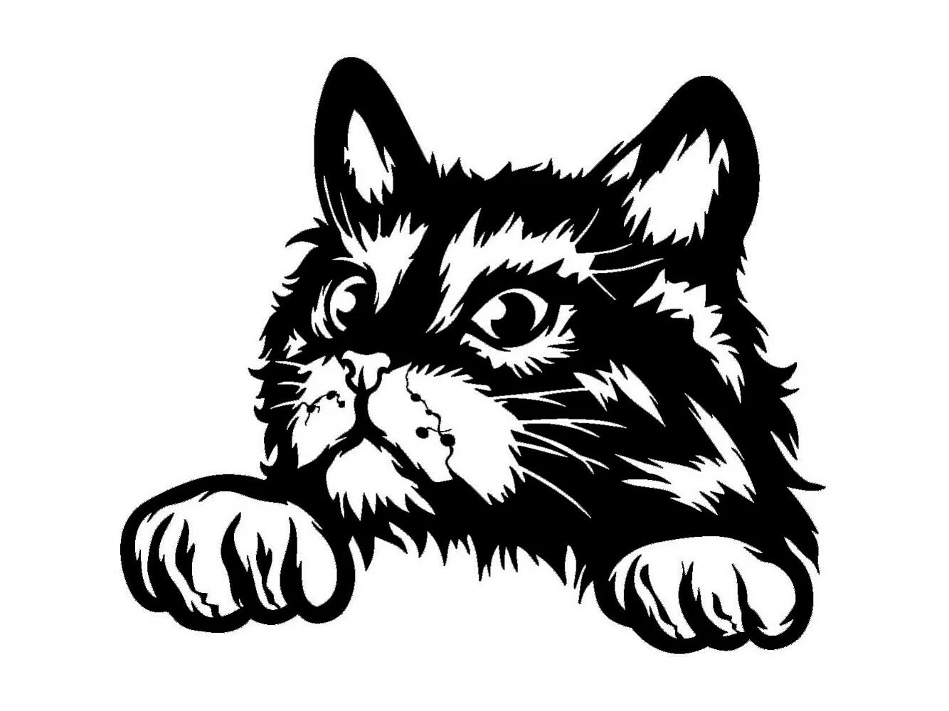 Décoration en Métal Chat 92, Noir, 50x0,15x42 cm, EPIKASA