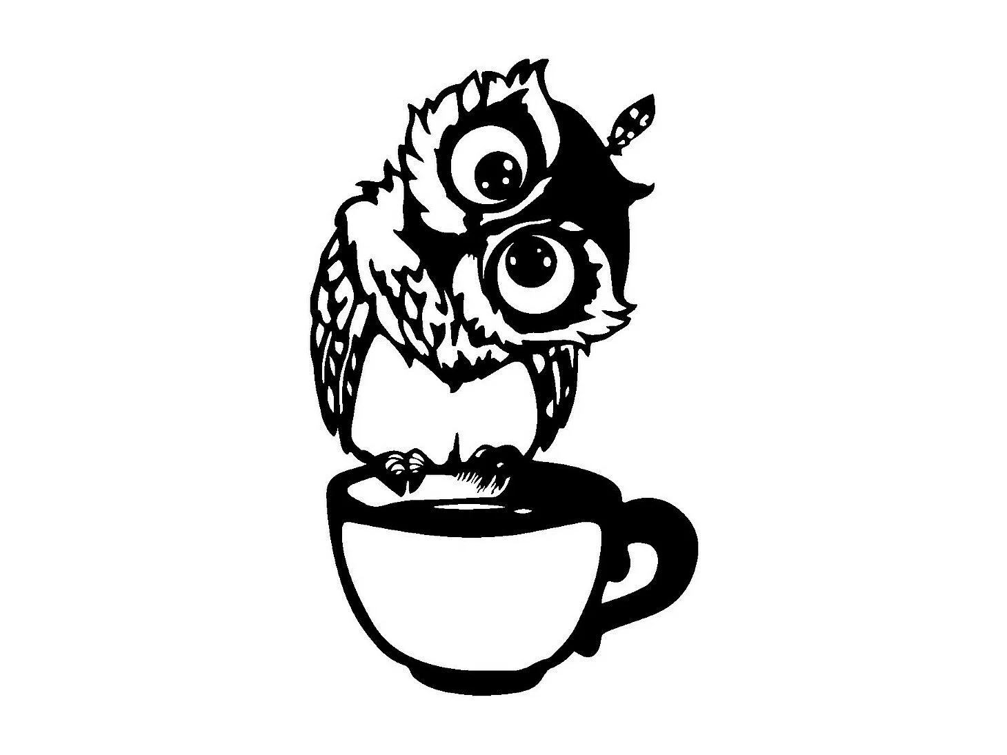 Décoration en Métal Chouette 11, Noir, 28x0,15x45 cm, EPIKASA