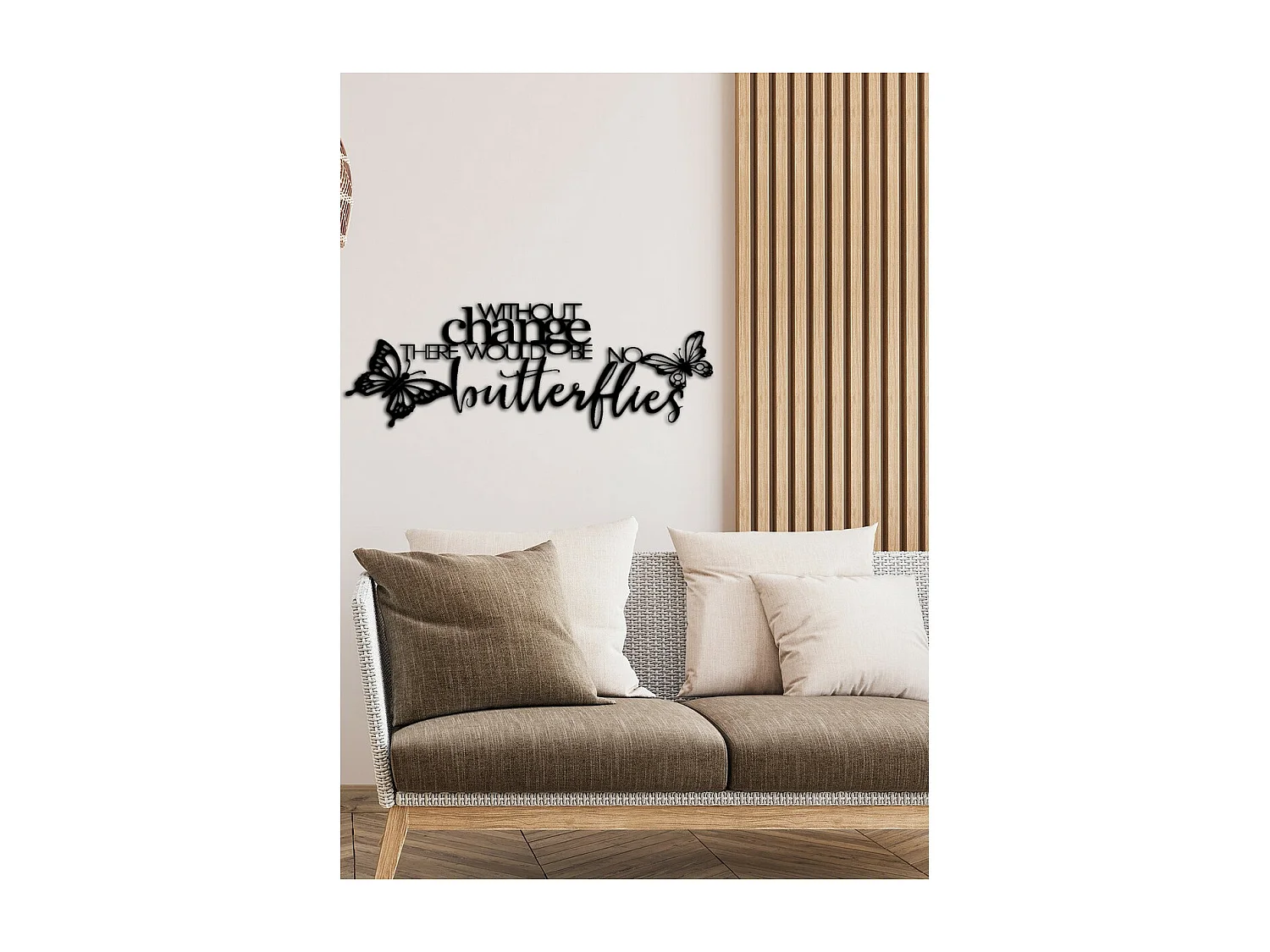 Décoration en Métal Change 1, Noir, 100x0,15x41 cm cm, EPIKASA